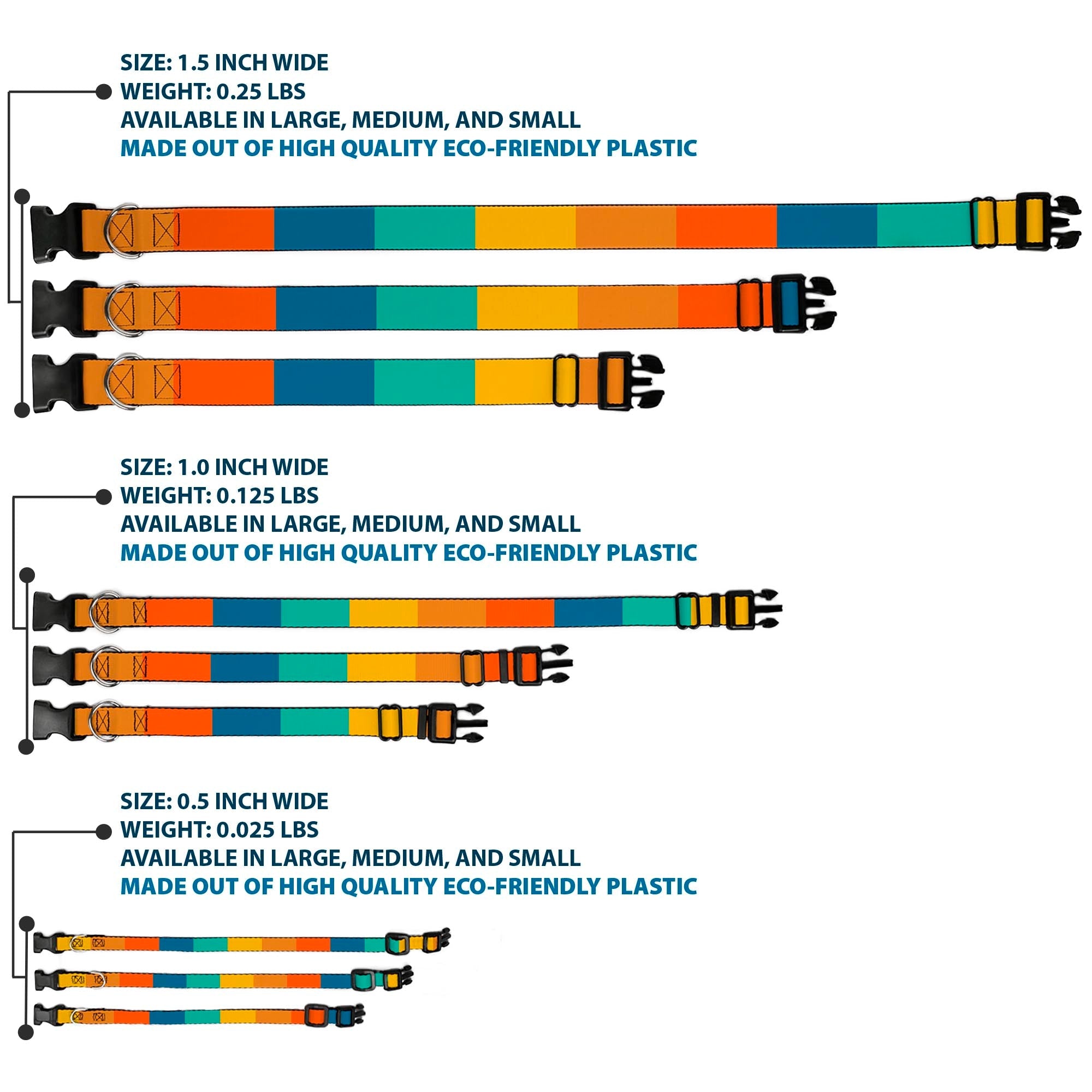 Plastic Clip Collar - Summer Essentials Color Block 2