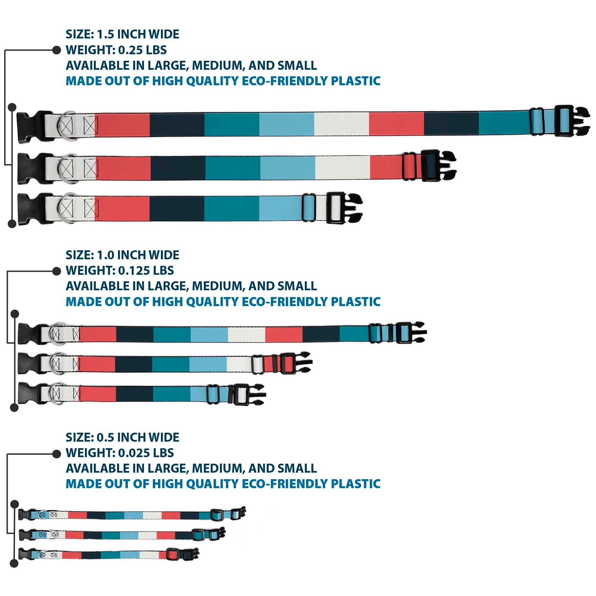 Plastic Clip Collar - Summer Essentials Color Block 4