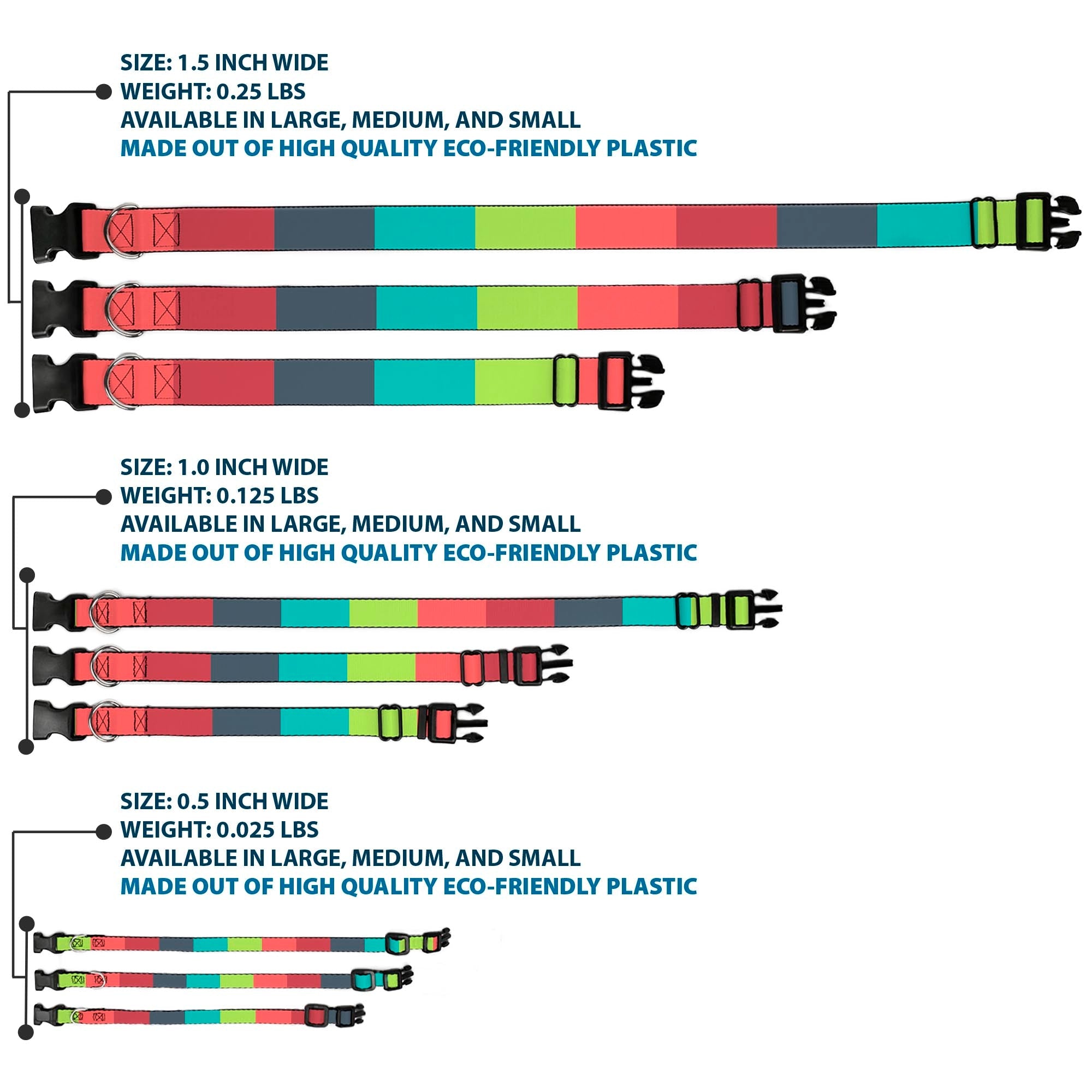 Plastic Clip Collar - Summer Essentials Color Block 8