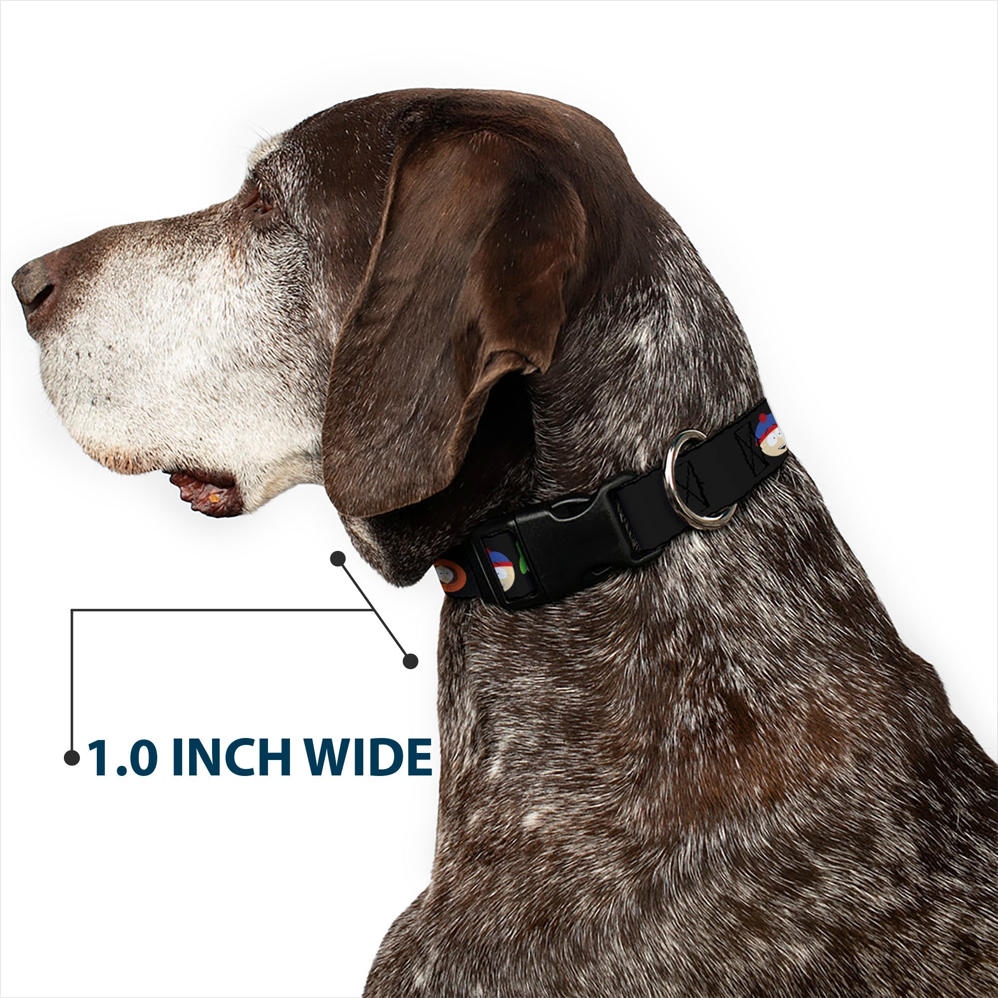 Plastic Clip Collar - South Park Boys Face Repeat Black