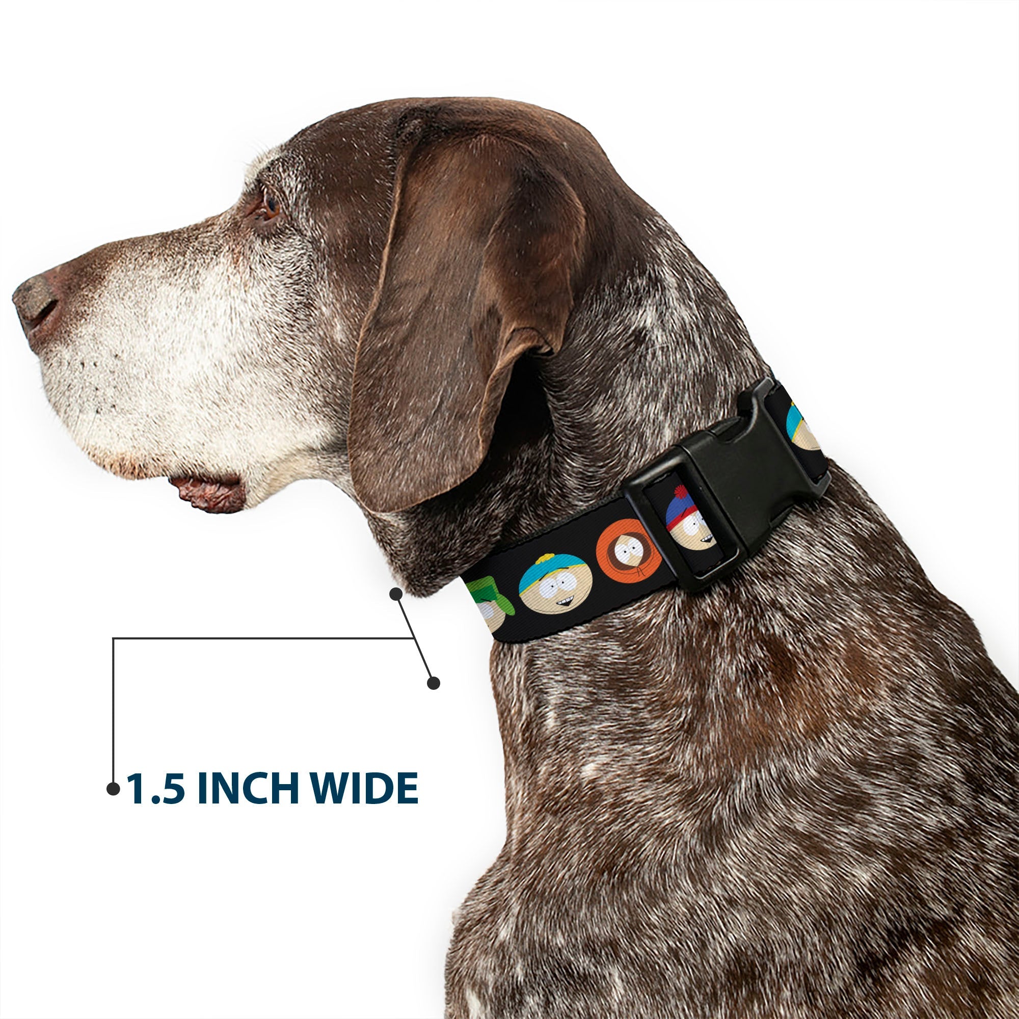 Plastic Clip Collar - South Park Boys Face Repeat Black