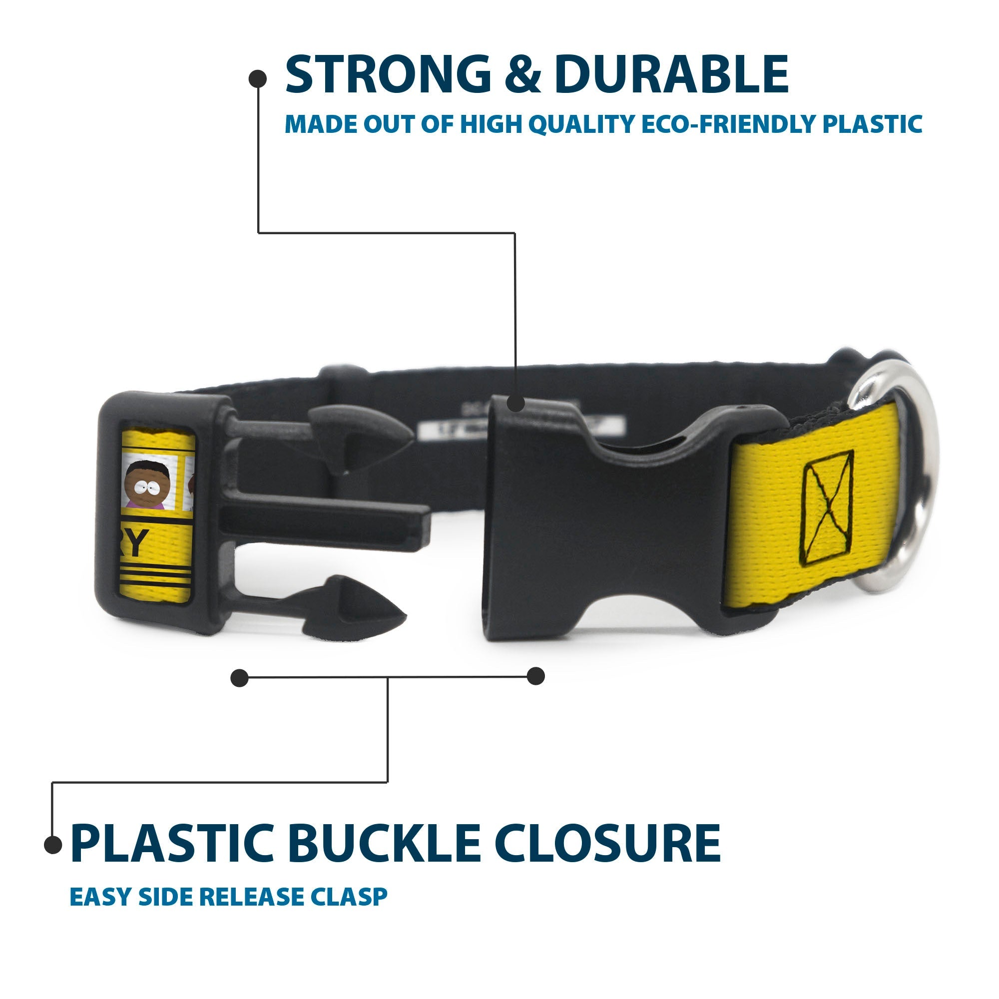 Plastic Clip Collar - SOUTH PARK ELEMENTARY School Bus Characters Pose Yellow