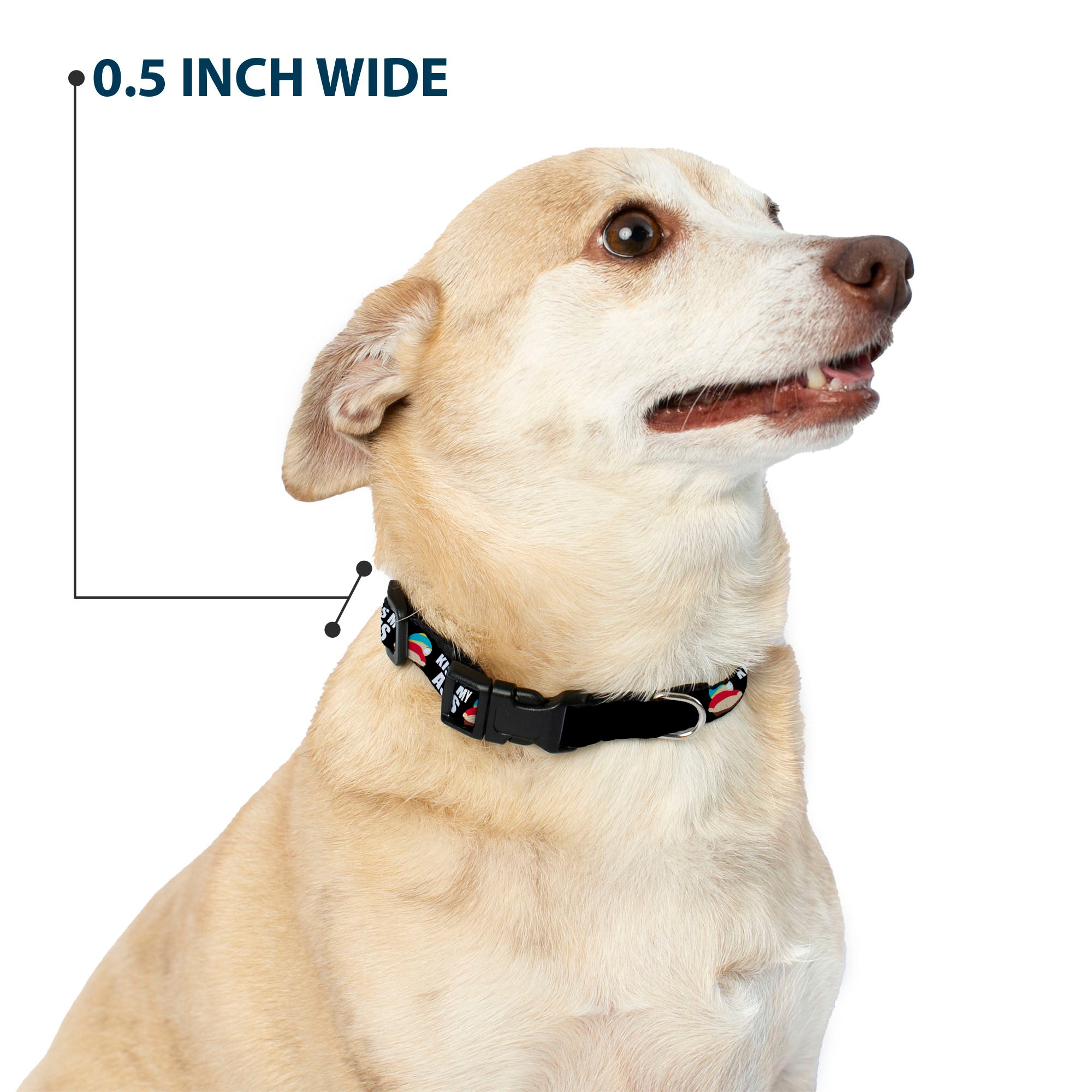 Plastic Clip Collar - South Park Cartman Pants KISS MY ASS Pose Black/White