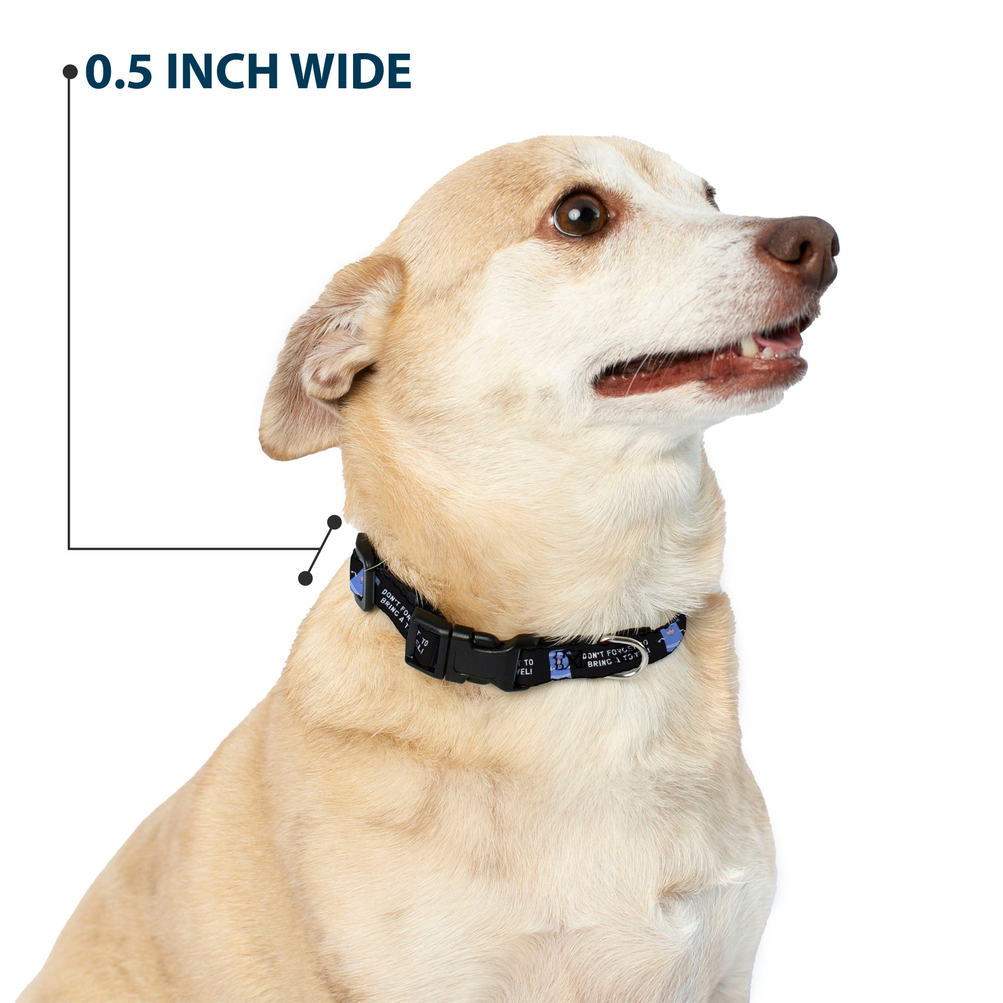 Plastic Clip Collar - South Park Towlie DON’T FORGET TO BRING A TOWEL Pose Black