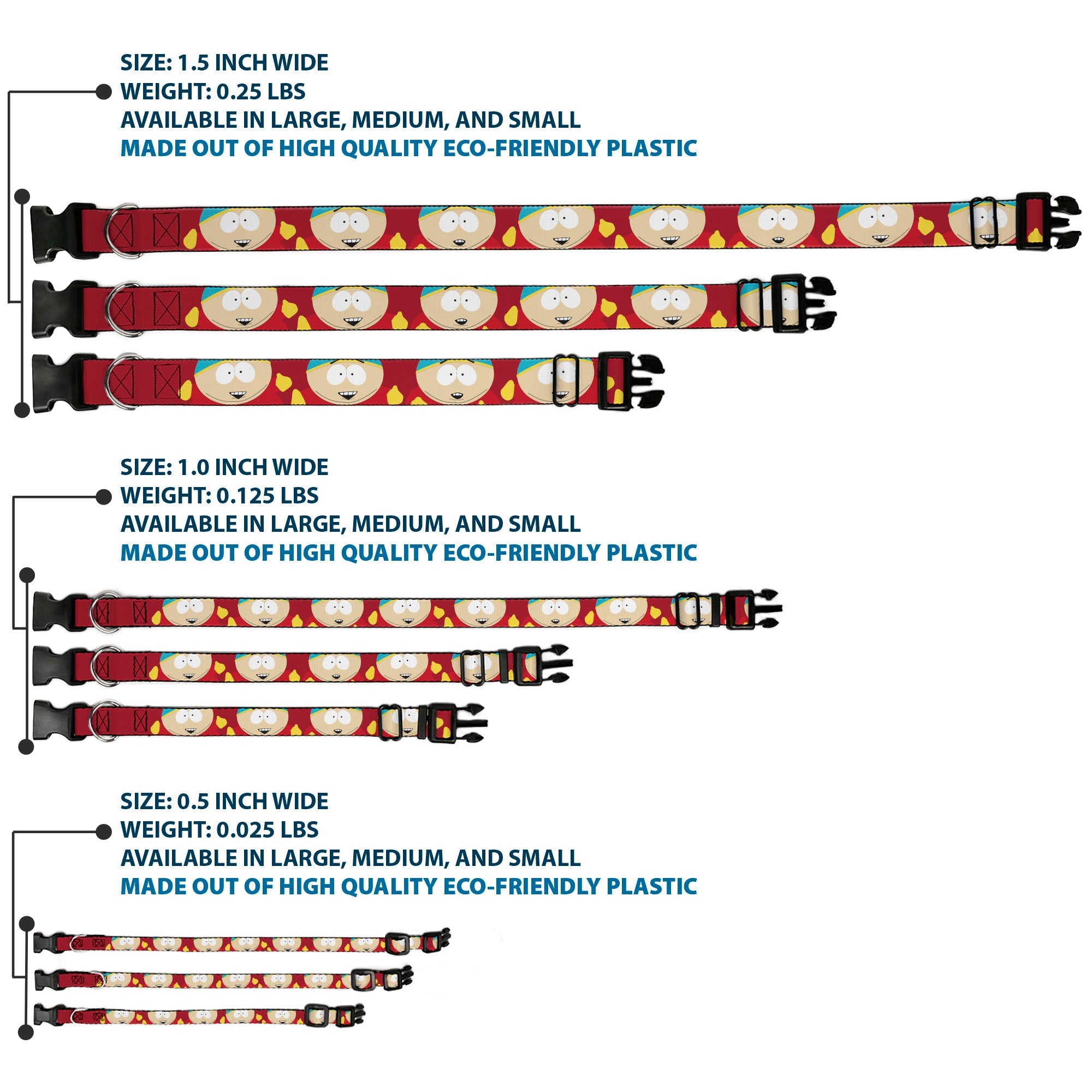 Plastic Clip Collar - South Park Cartman Expressions Red