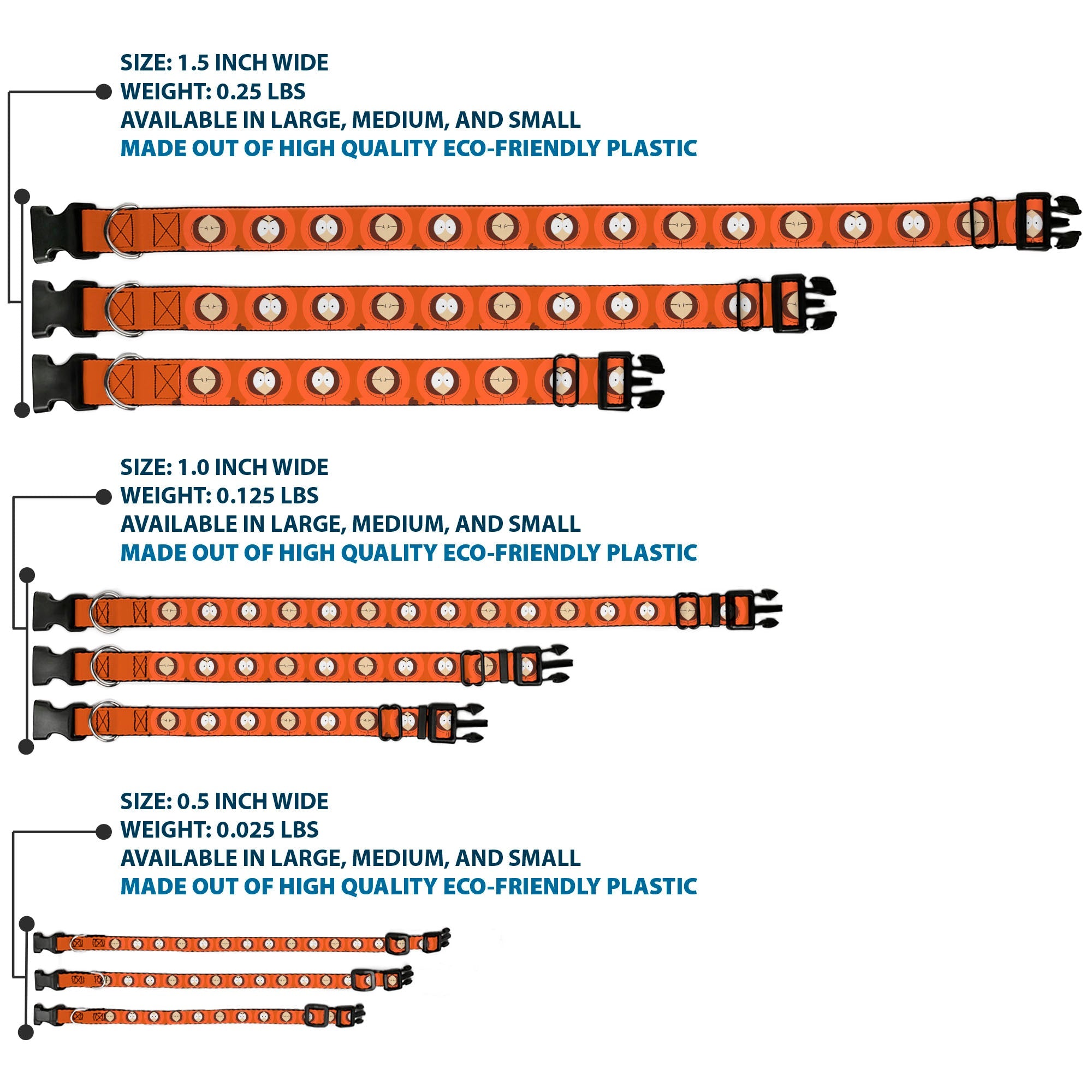 Plastic Clip Collar - South Park Kenny Expressions Oranges