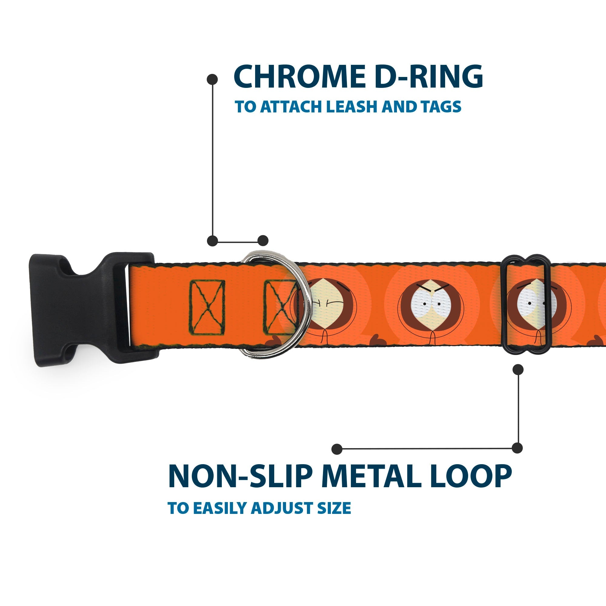 Plastic Clip Collar - South Park Kenny Expressions Oranges