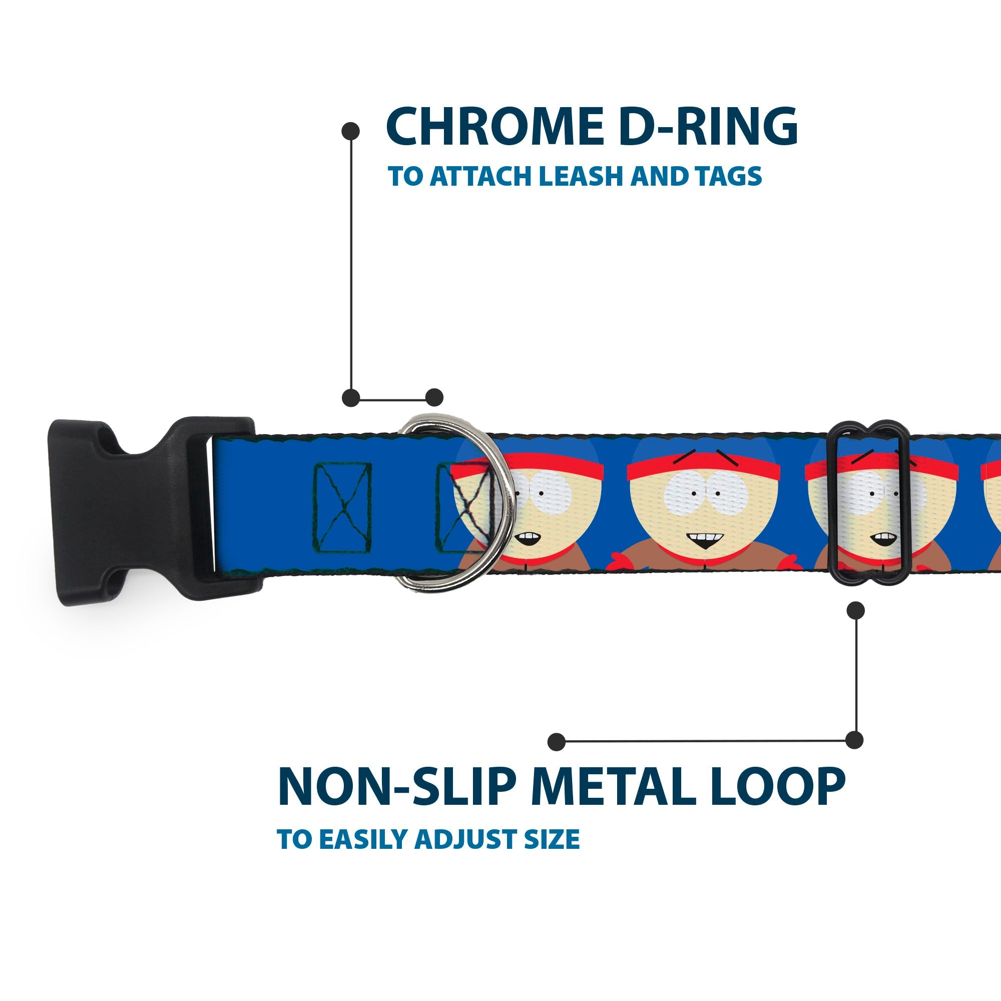 Plastic Clip Collar - South Park Stan Expressions Blue