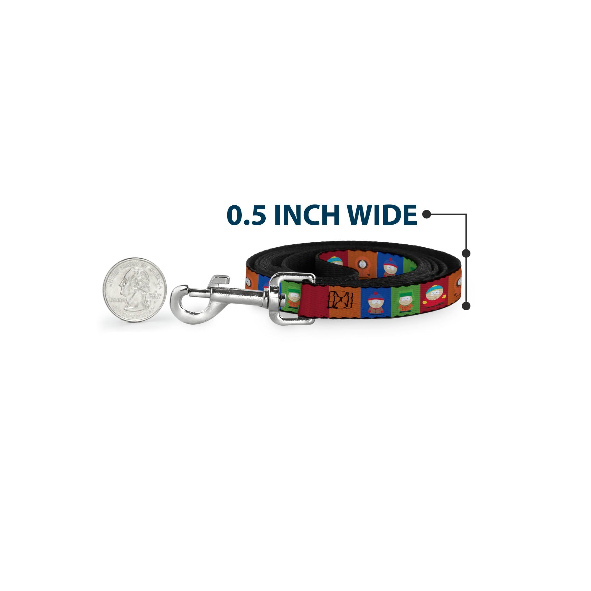 Dog Leash - South Park Boys Pose Blocks Multi Color