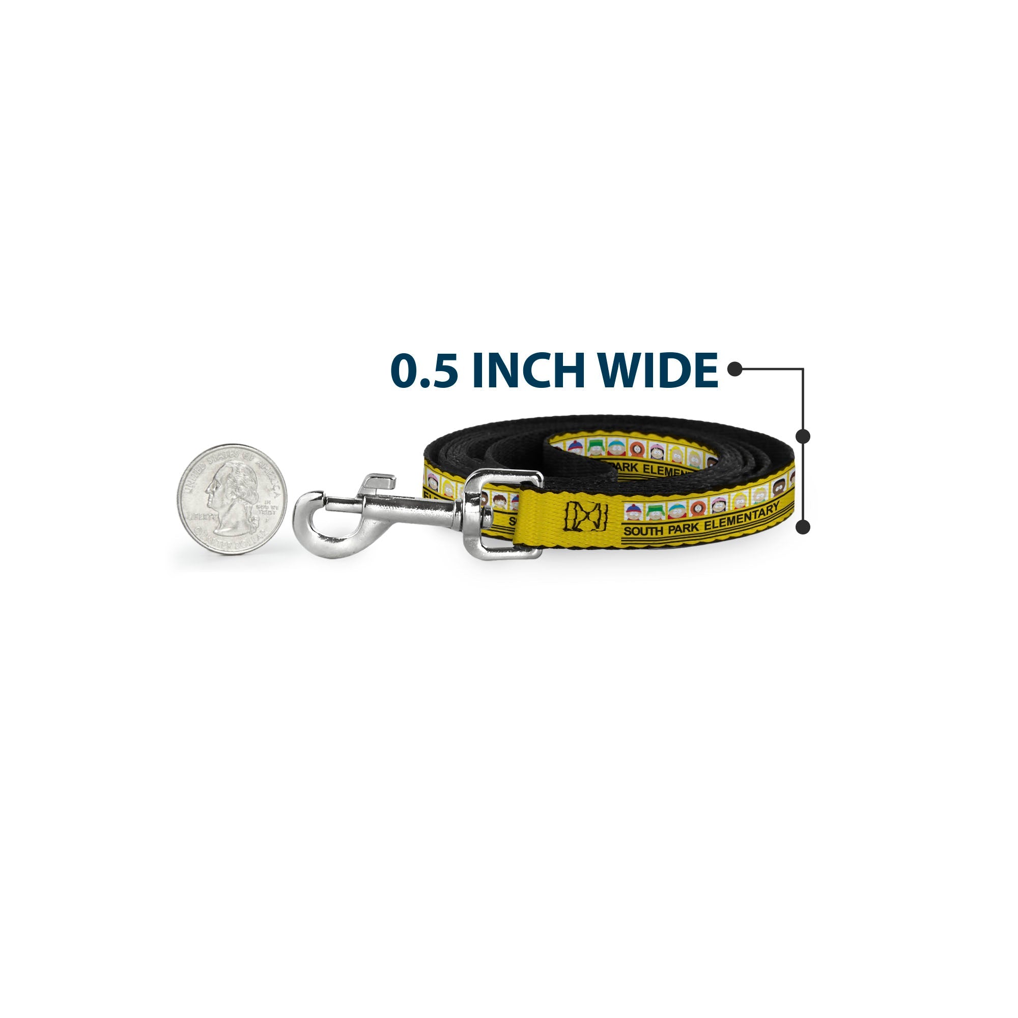 Dog Leash - SOUTH PARK ELEMENTARY School Bus Characters Pose Yellow