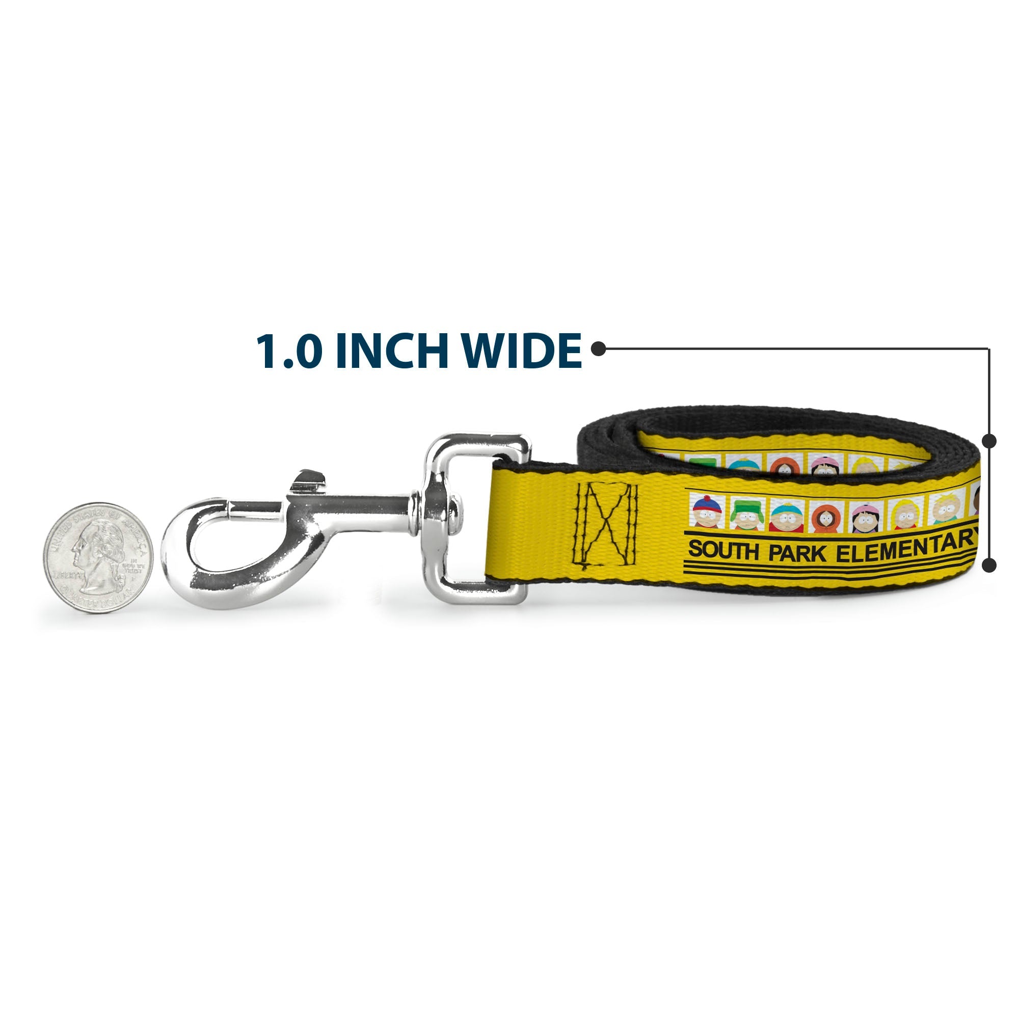 Dog Leash - SOUTH PARK ELEMENTARY School Bus Characters Pose Yellow