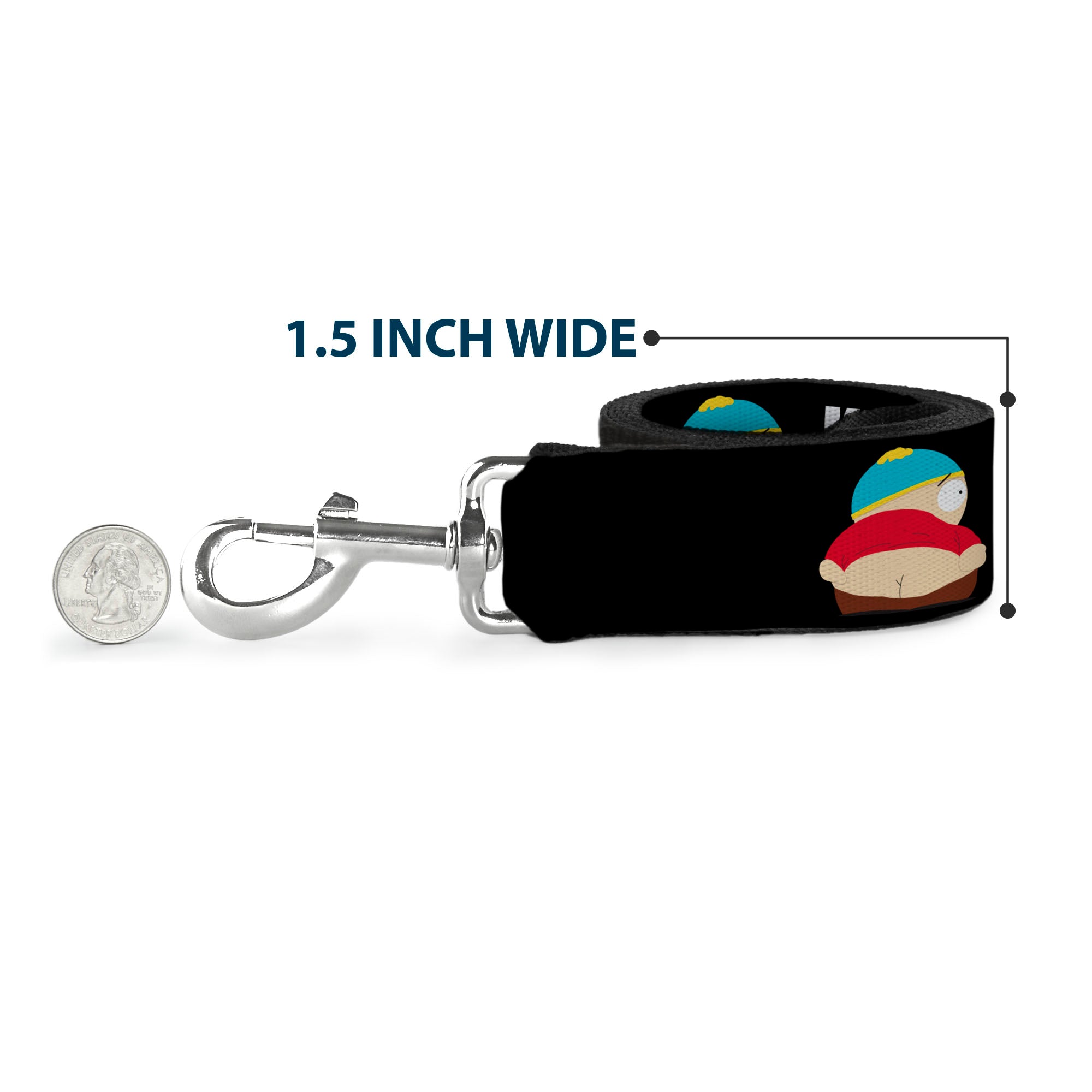 Dog Leash - South Park Cartman Pants KISS MY ASS Pose Black/White