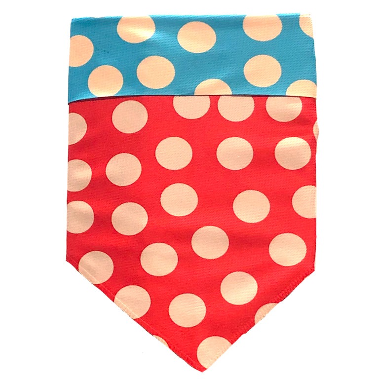Walk-e-Woo Sport Bandana - DOT Tan/Red/Turquoise
