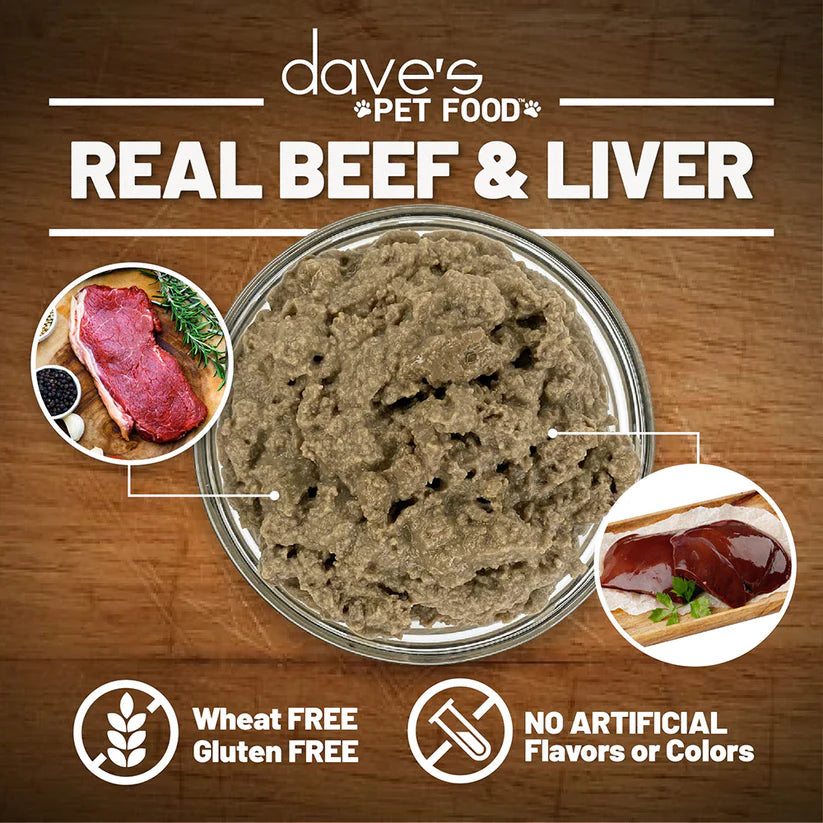 Receta de hígado y carne de res naturalmente saludable de Dave de 13.2 oz