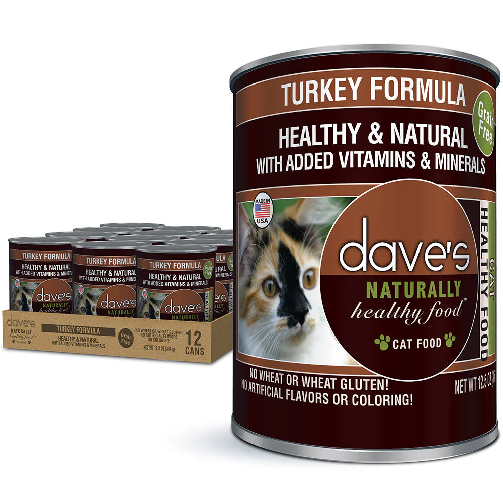 Comida húmeda para gatos Dave's Naturally Healthy Turkey Dinner Paté de 12,5 oz
