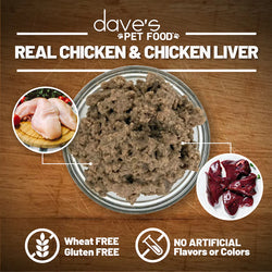 12.5oz Dave's 95% Premium Meats™ Pollo e hígado de pollo para perros