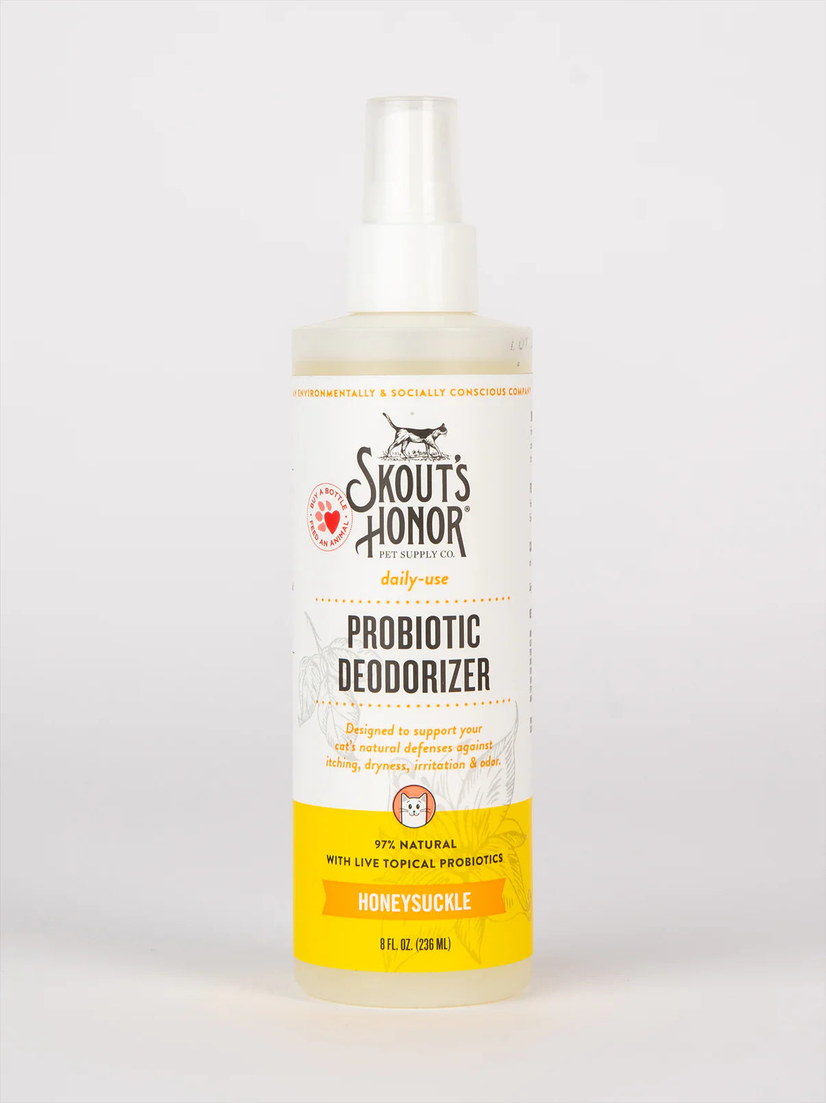 8oz Skout's Honor Cat Probiotic Deodorizer Honeysuckle