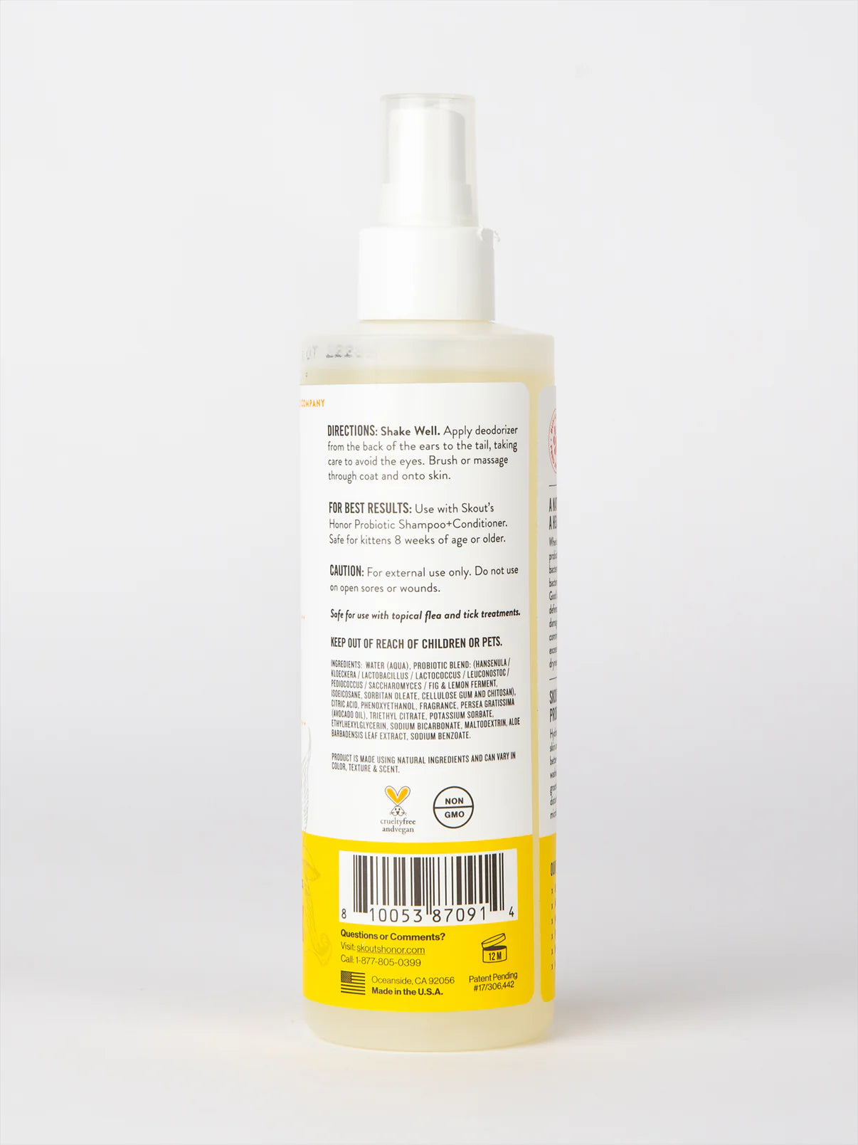8oz Skout's Honor Cat Probiotic Deodorizer Honeysuckle