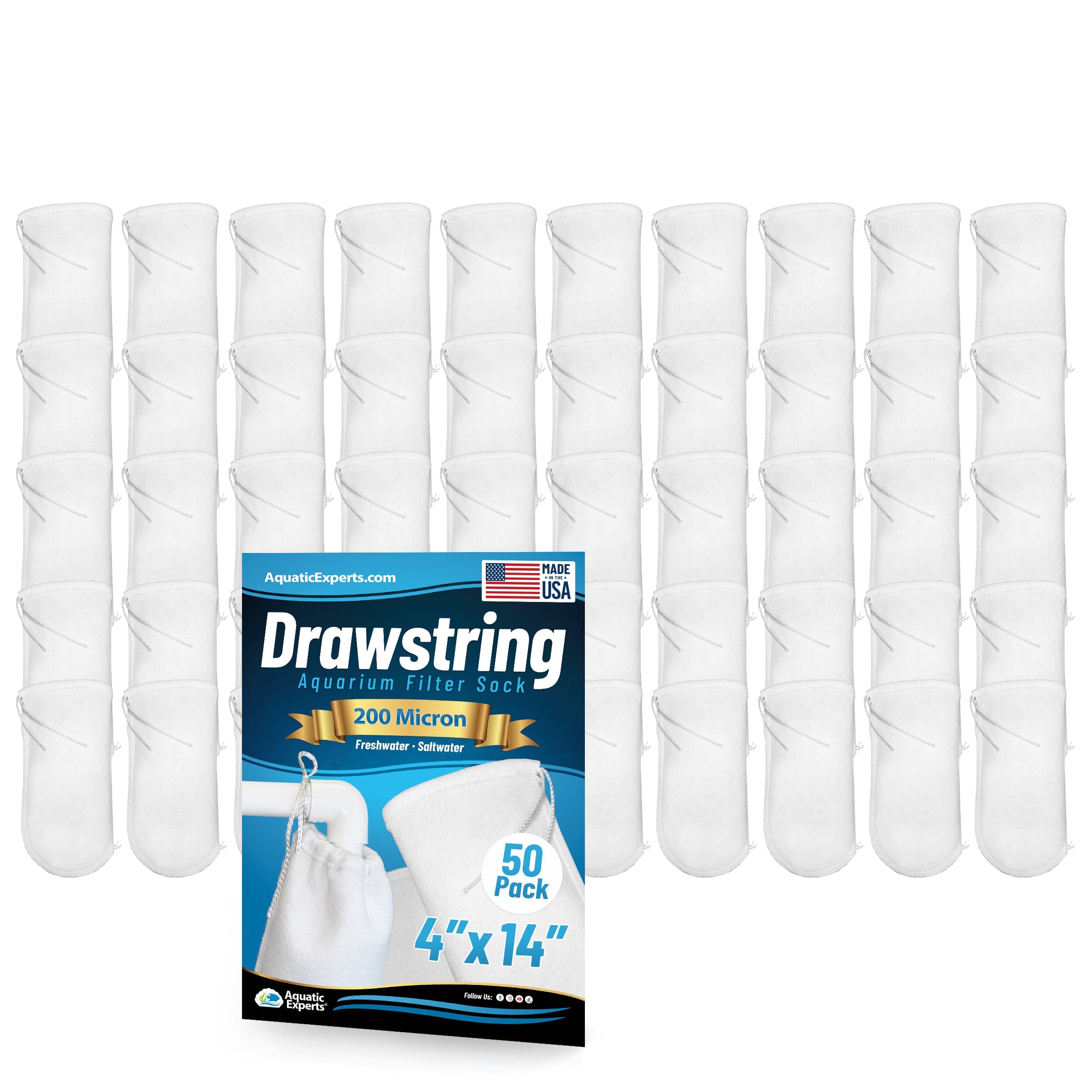 Aquatic Experts Drawstring Filter Sock 200 Micron for Saltwater & Reef AquariumsAquarium Filter Sock 200 Micron for Saltwater & Reef Aquariums