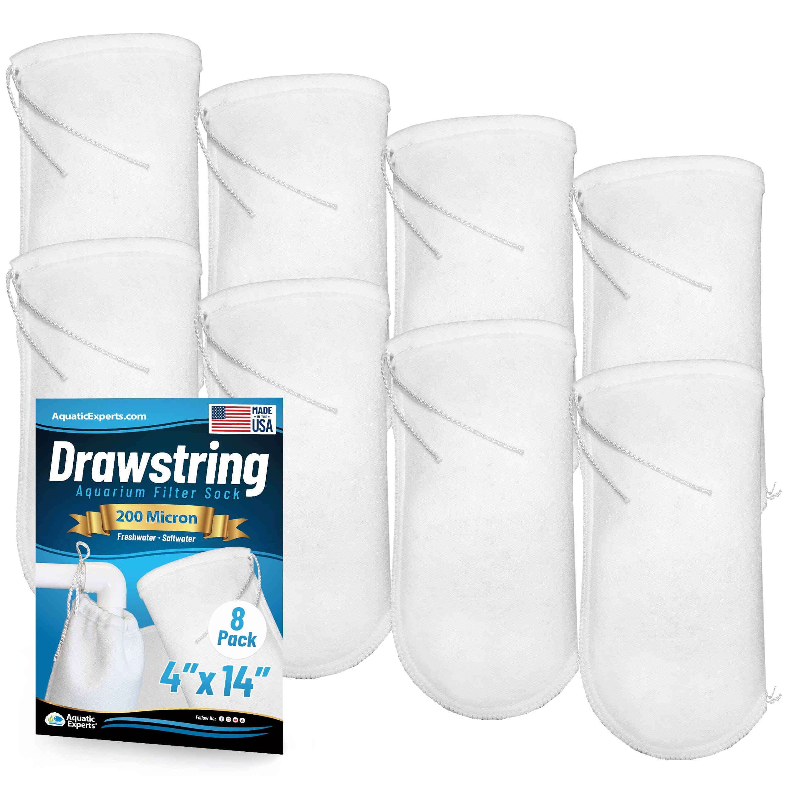 Aquatic Experts Drawstring Filter Sock 200 Micron for Saltwater & Reef AquariumsAquarium Filter Sock 200 Micron for Saltwater & Reef Aquariums