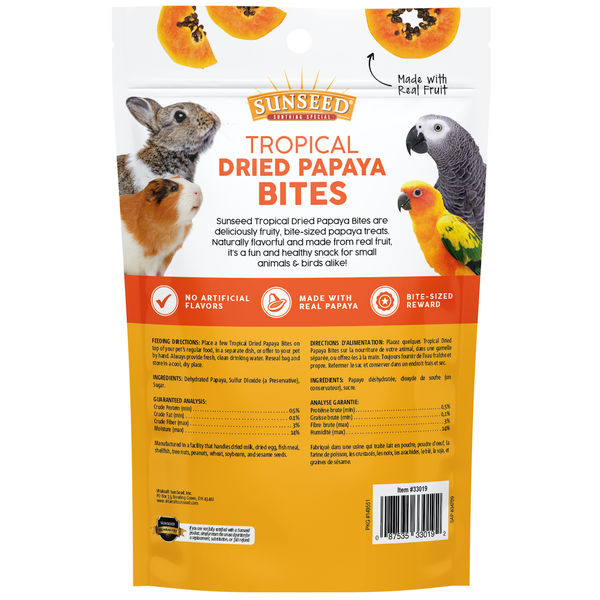 5oz Sunseed Tropical Dried Papaya Bites