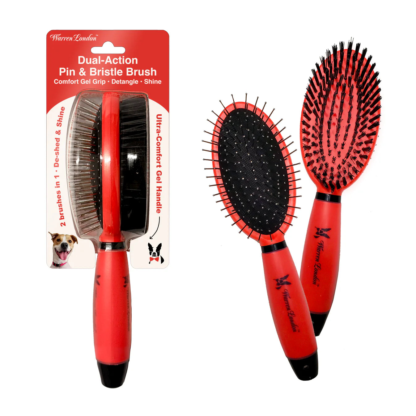 Warren London Dual-Action Pin & Bristle Brush