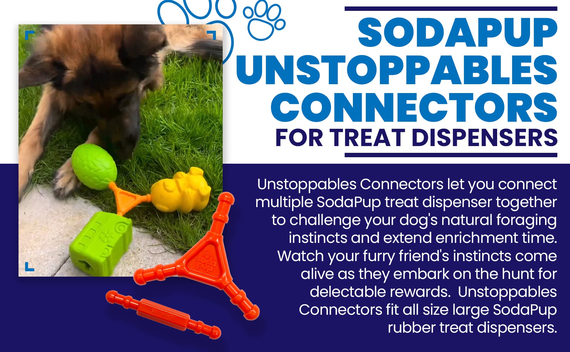 Unstoppables Connectors for SodaPup Rubber Treat Dispensers - 2 Pack