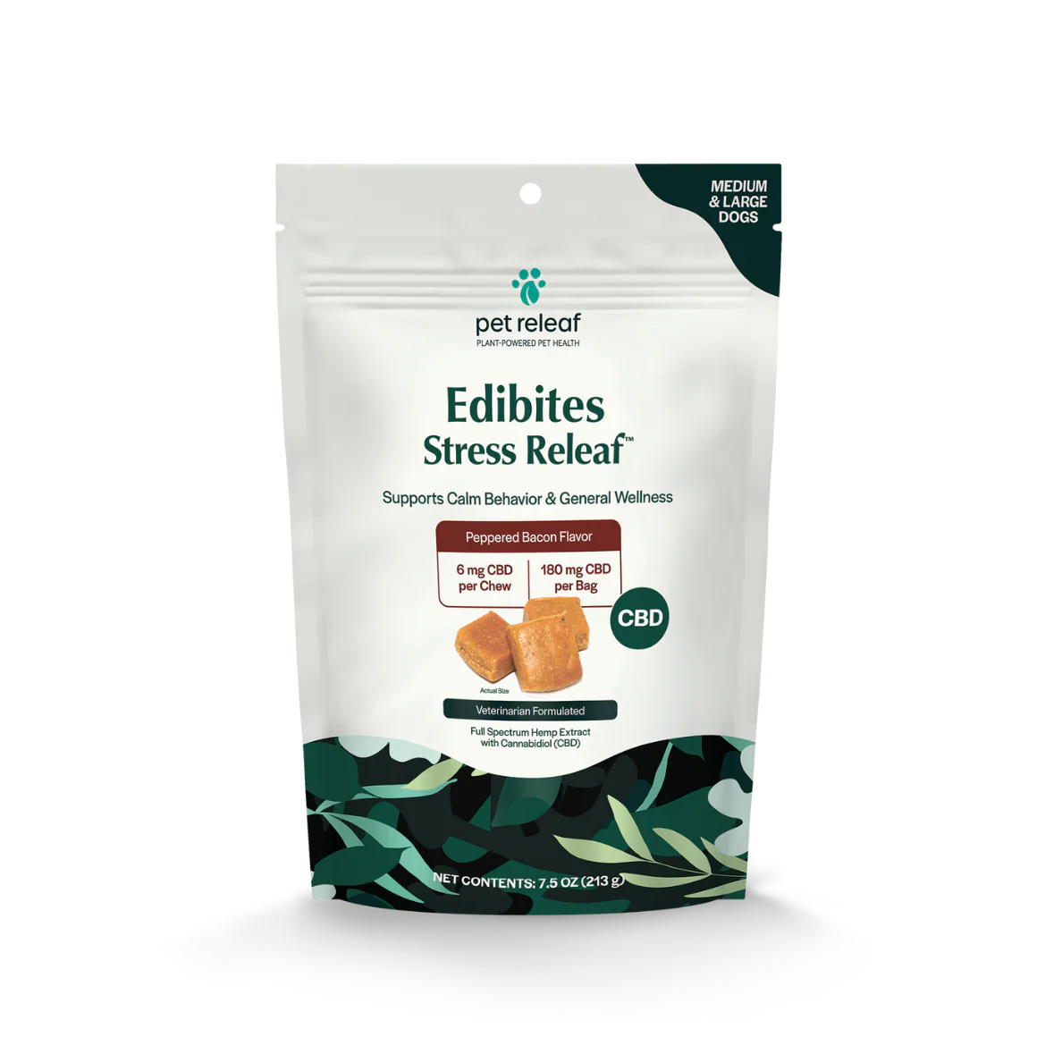 Pet Releaf Stress Edibites CMB Pepperred Bacon, Medium/Large Dog (6mg)