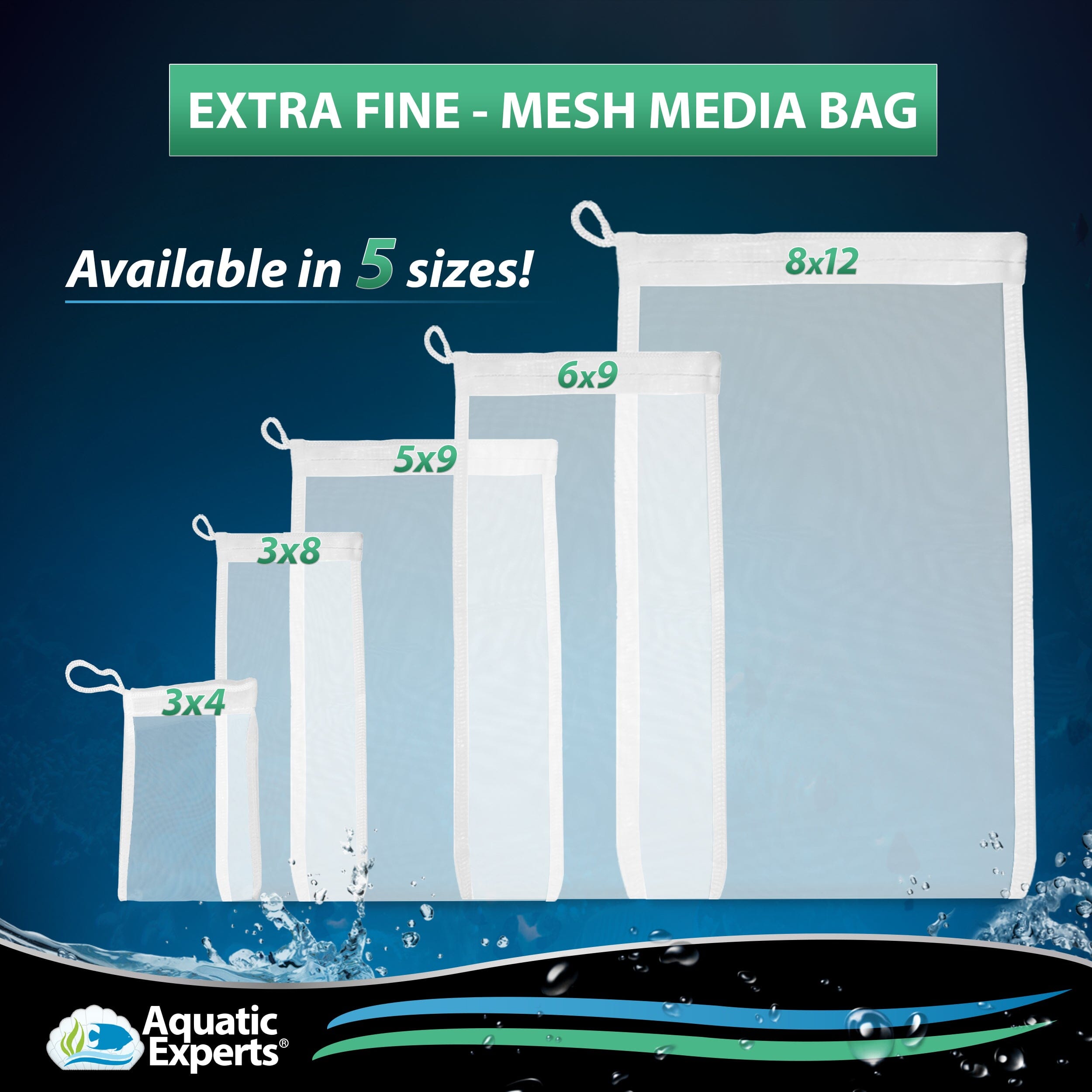 Aquatic Experts Aquatic Experts Aquarium Filter Bag - Extra Fine Mesh Media Bags - Ideal for Efficient Aquarium Filtration