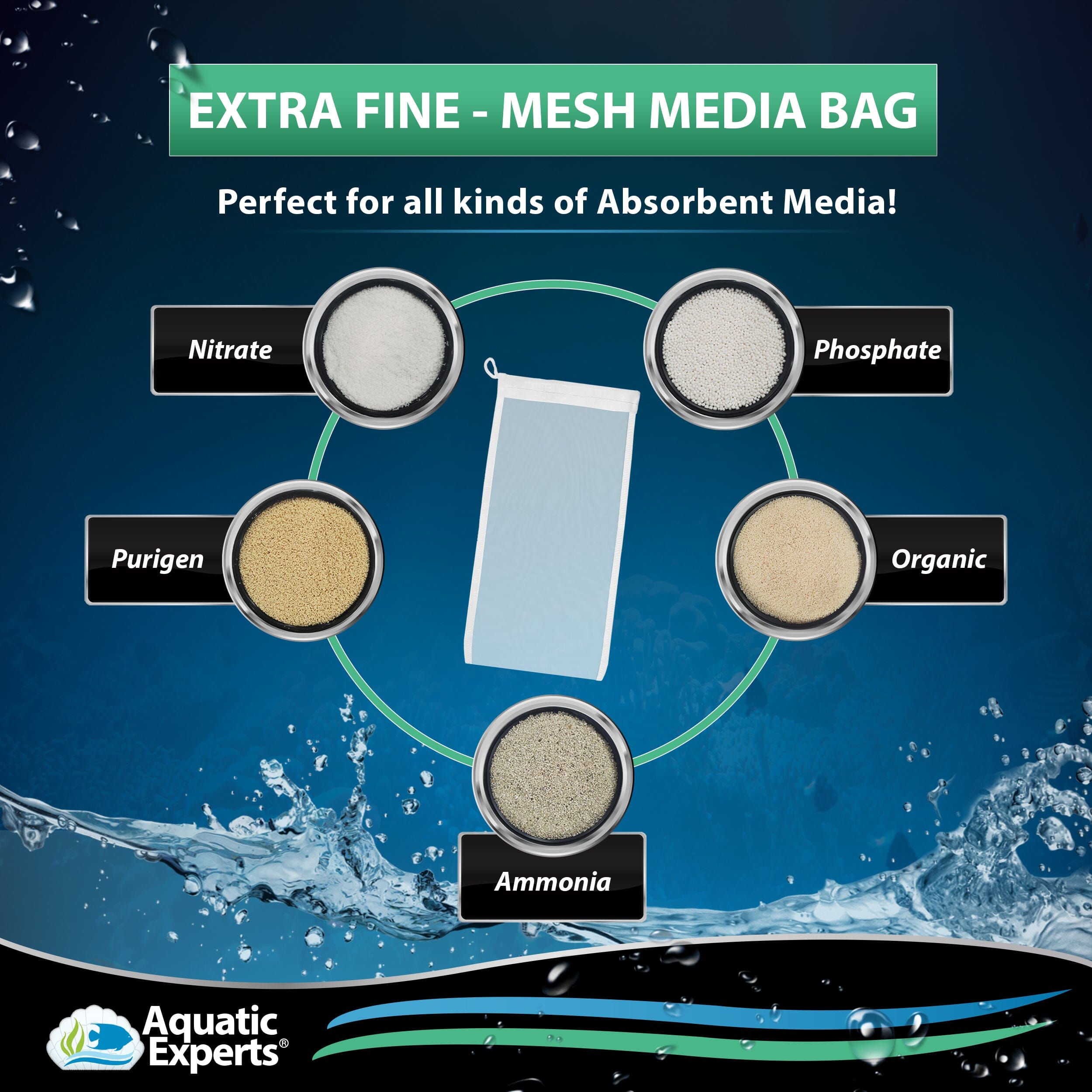 Aquatic Experts Aquatic Experts Aquarium Filter Bag - Extra Fine Mesh Media Bags - Ideal for Efficient Aquarium Filtration