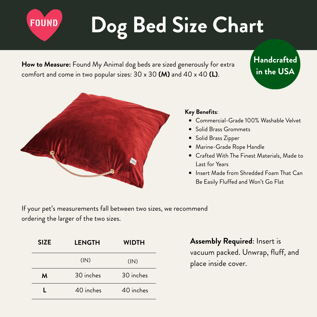 Burgundy Washable Velvet Dog Bed