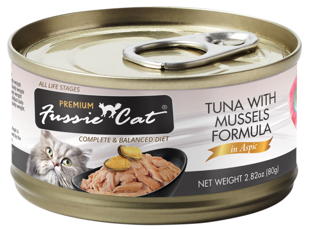 MEJILLONES DE ATÚN PREMIUM FUSSIE CATEn Aspic Lata de 2.82oz