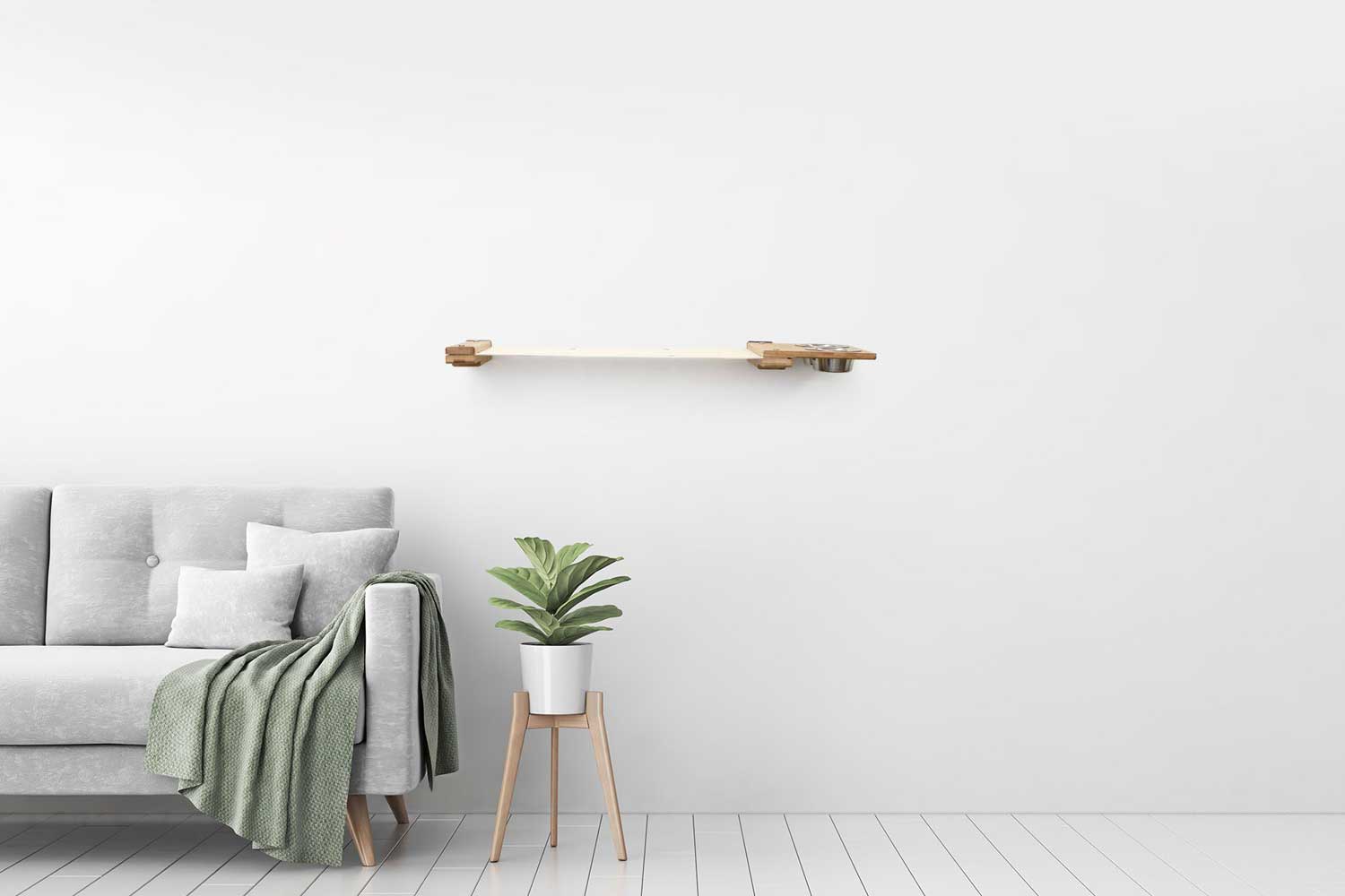 Dog Proof Cat Feeder - Wall-Mounted - Raised