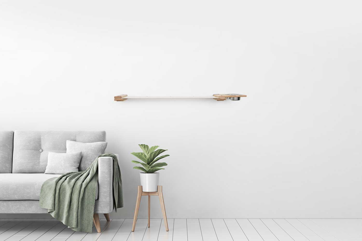 Dog Proof Cat Feeder - Wall-Mounted - Raised