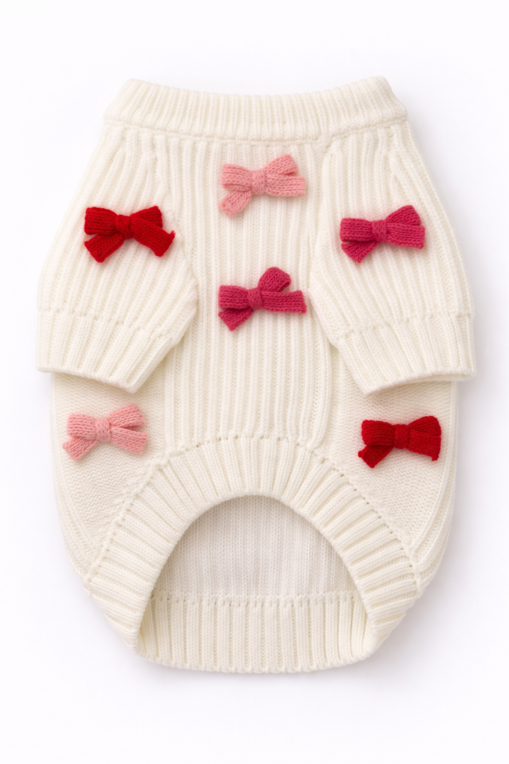 Found My Animal Bow Sweater - Red & Pink