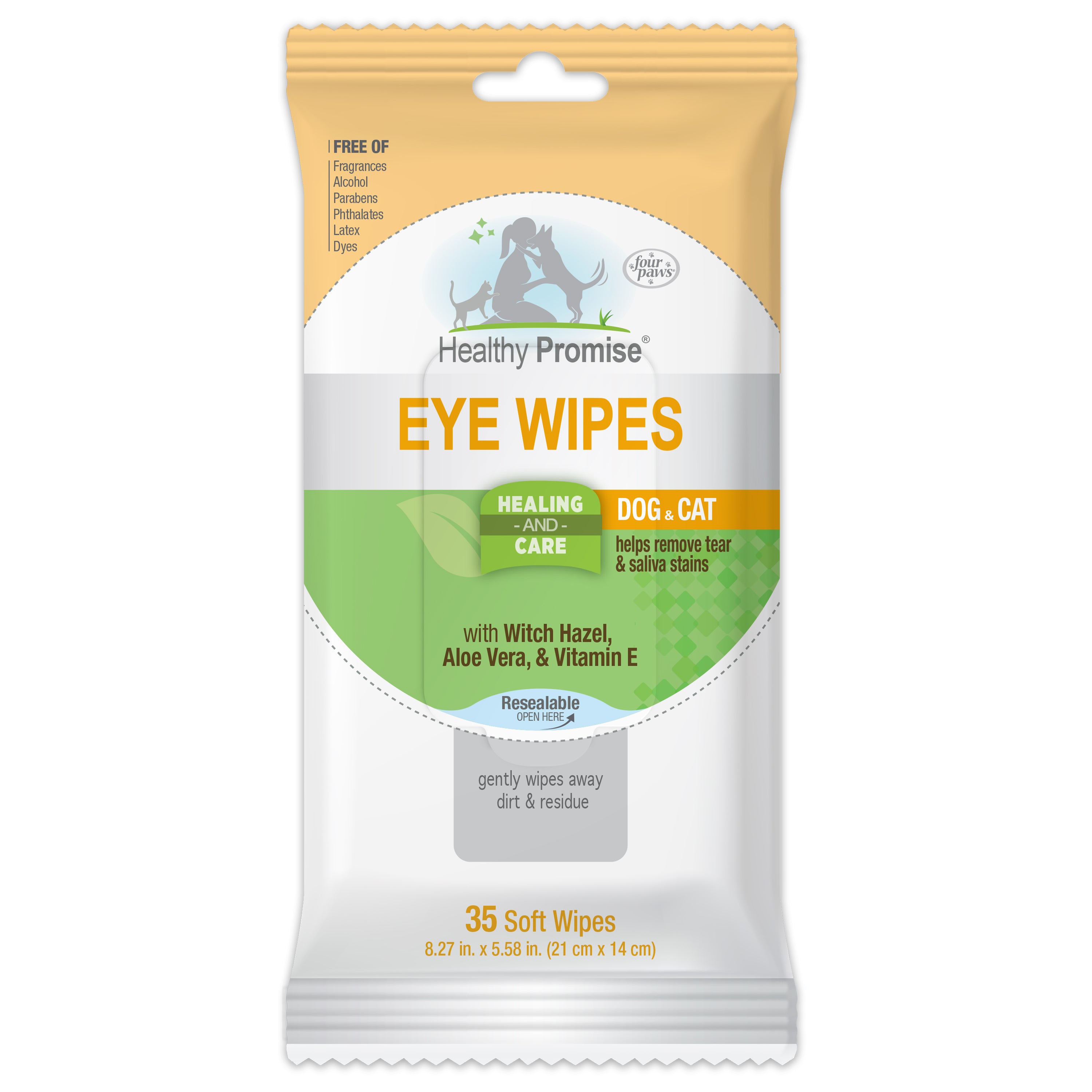 35ct Four Paws Healthy Promise™ Cat & Dog Eye Wipes