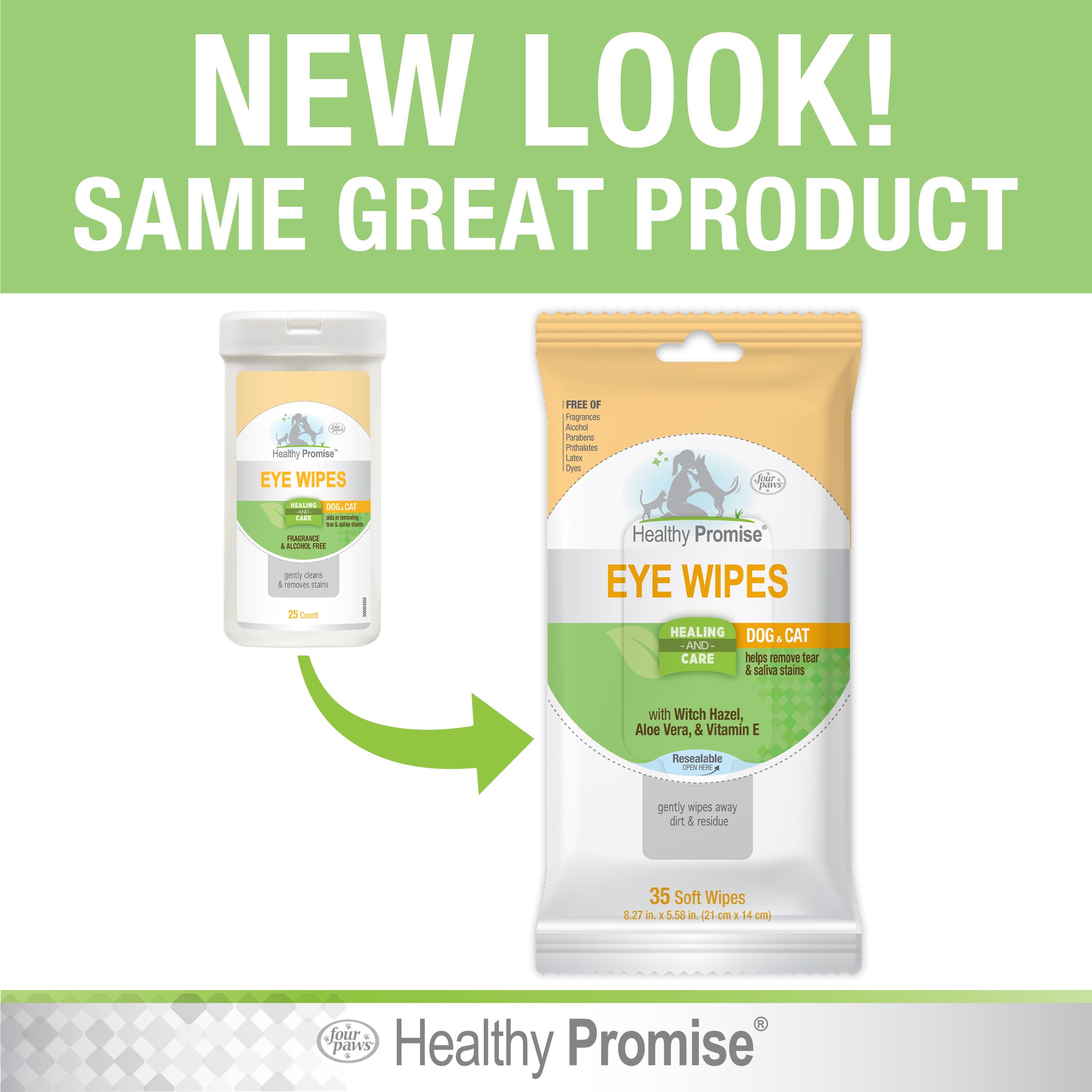 35ct Four Paws Healthy Promise™ Cat & Dog Eye Wipes
