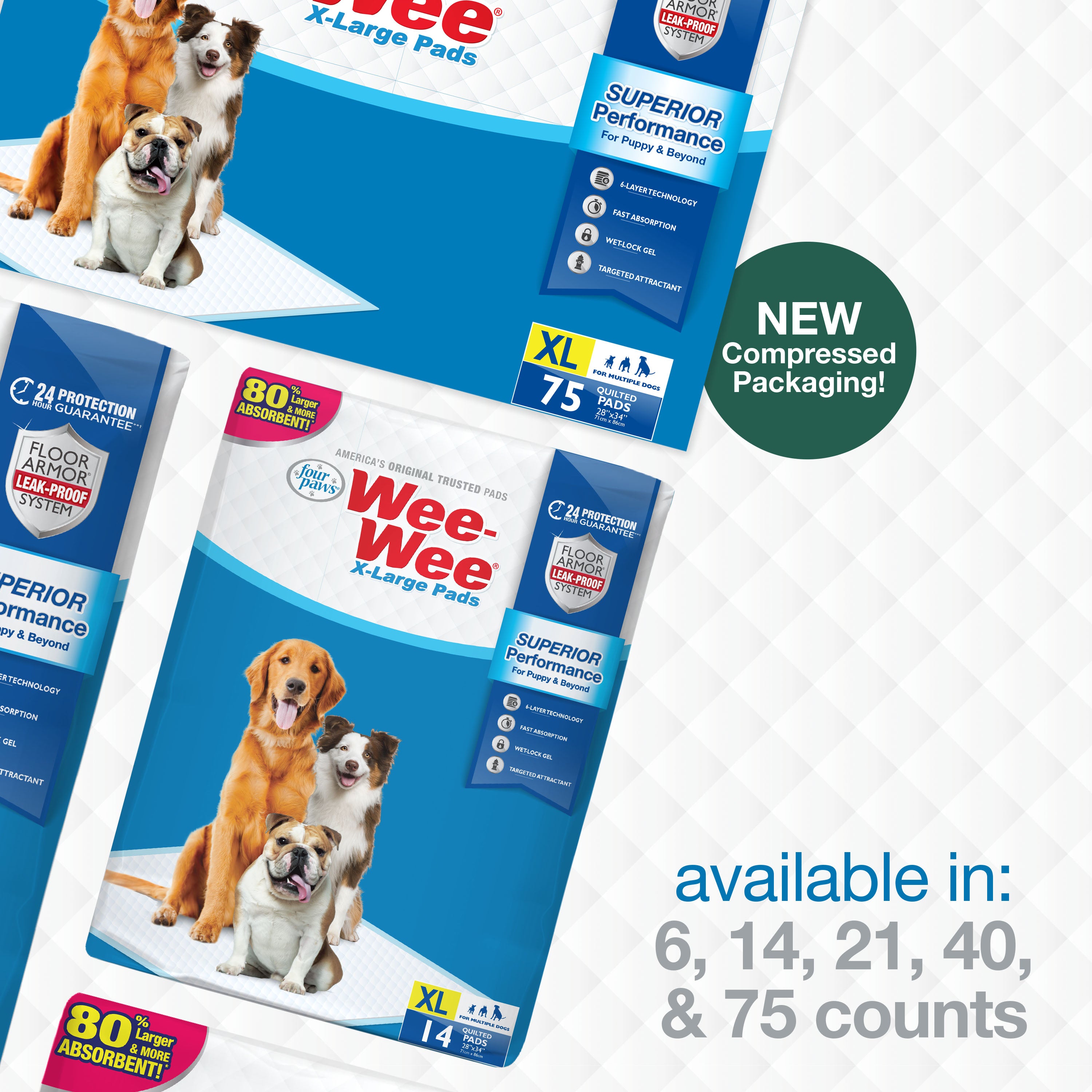 Four Paws Wee-Wee® Superior Performance X-Large Dog Pee Pads