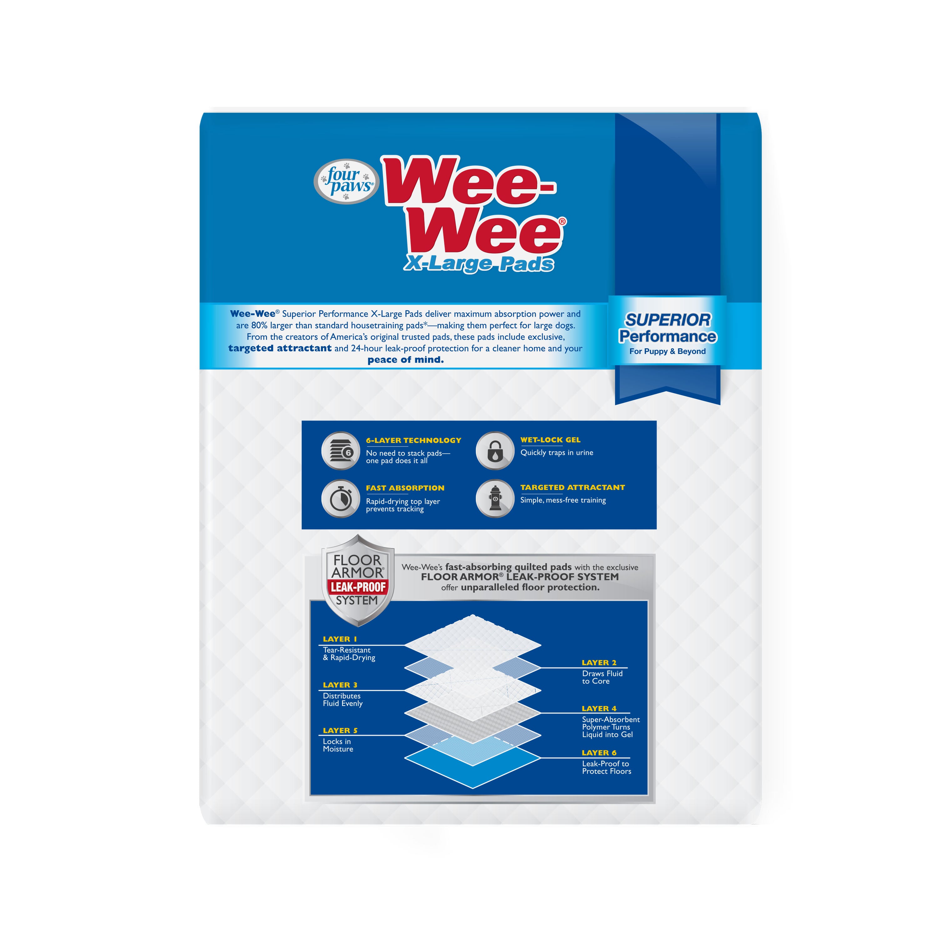 Four Paws Wee-Wee® Superior Performance X-Large Dog Pee Pads
