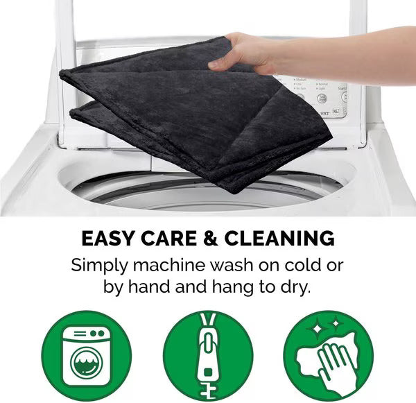 FurHaven ThermaNAP Faux Fur Black Self-Warming Pet Bed Mat, Small