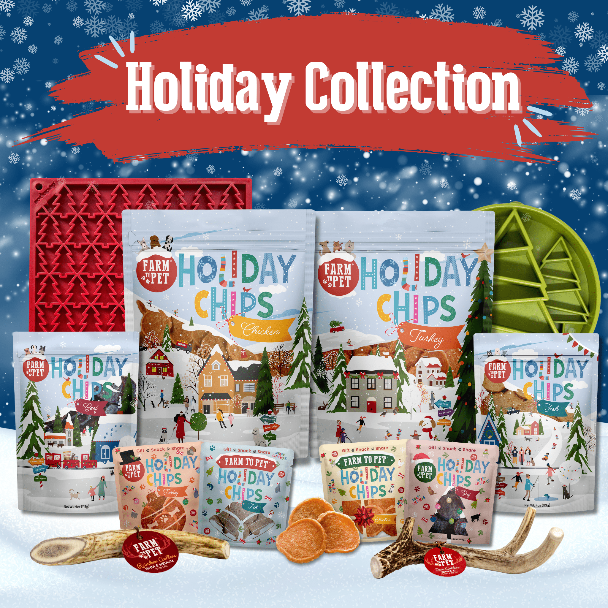 Holiday Chips for Dogs - Turkey 4oz Combo