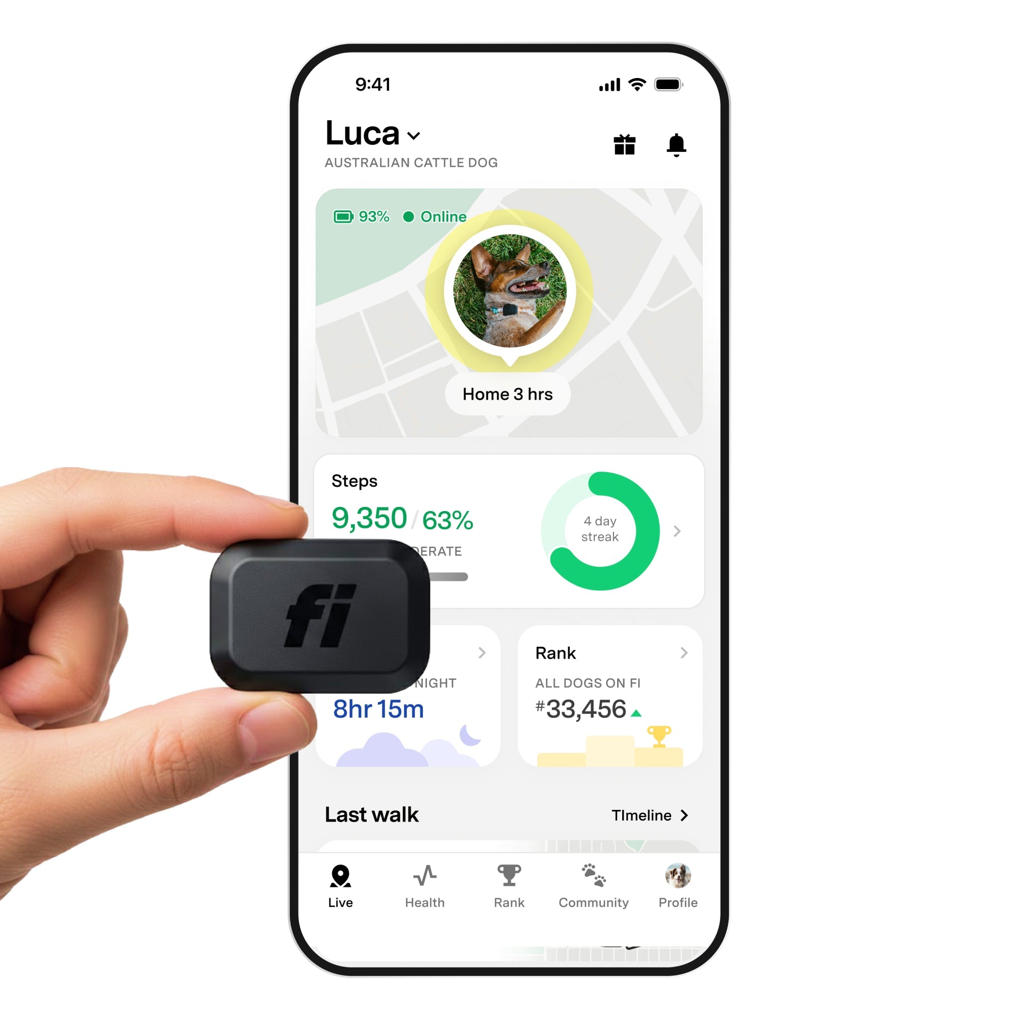 Fi Mini GPS Tracker for Dogs & Cats — Real-Time LTE Location, Escape Alerts & Activity Tracking | 6 Months of Membership Included | Lightweight, Waterproof Collar Attachment