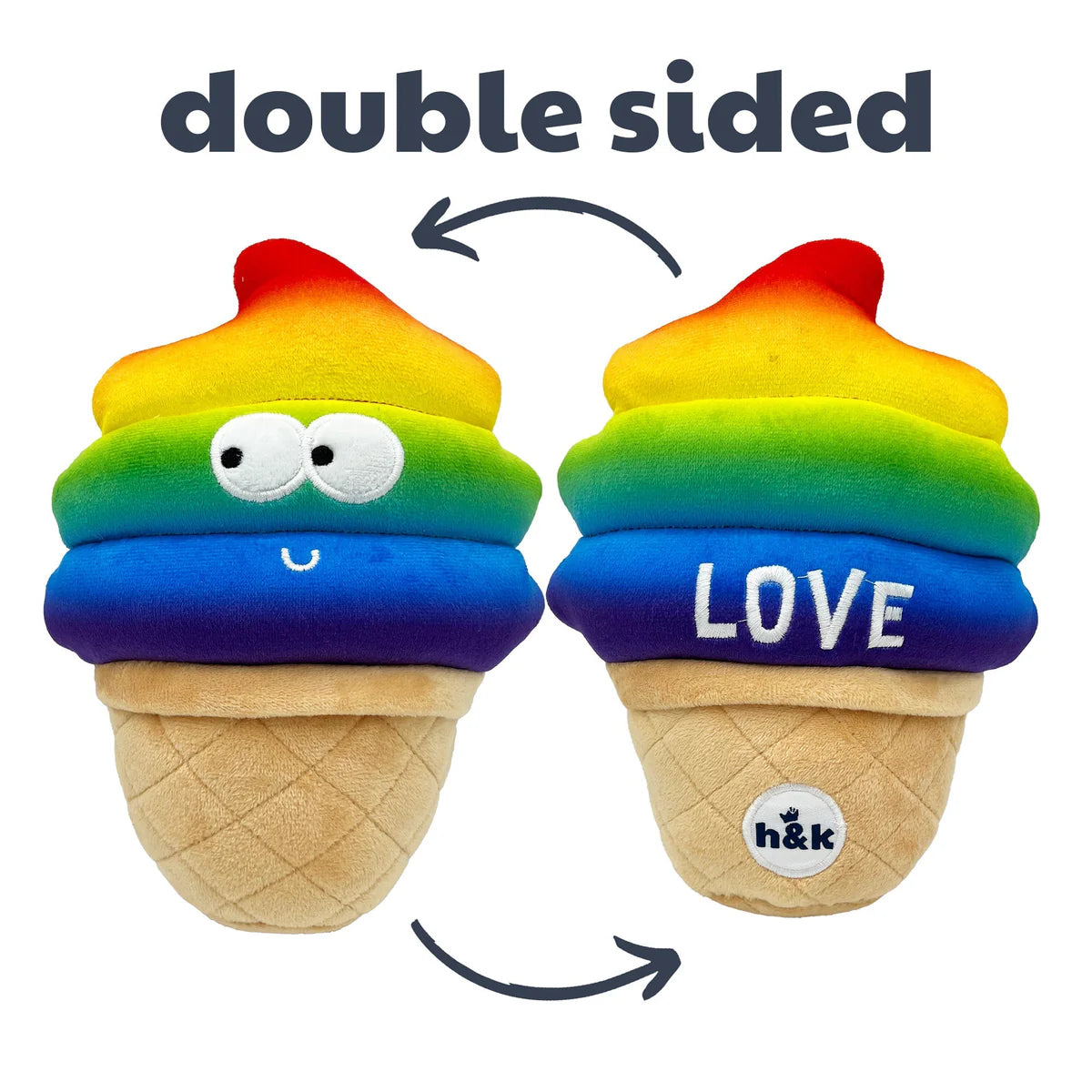 Huxley & Kent Fro-Yo Rainbow Cone Dog Toy (Double Sided)