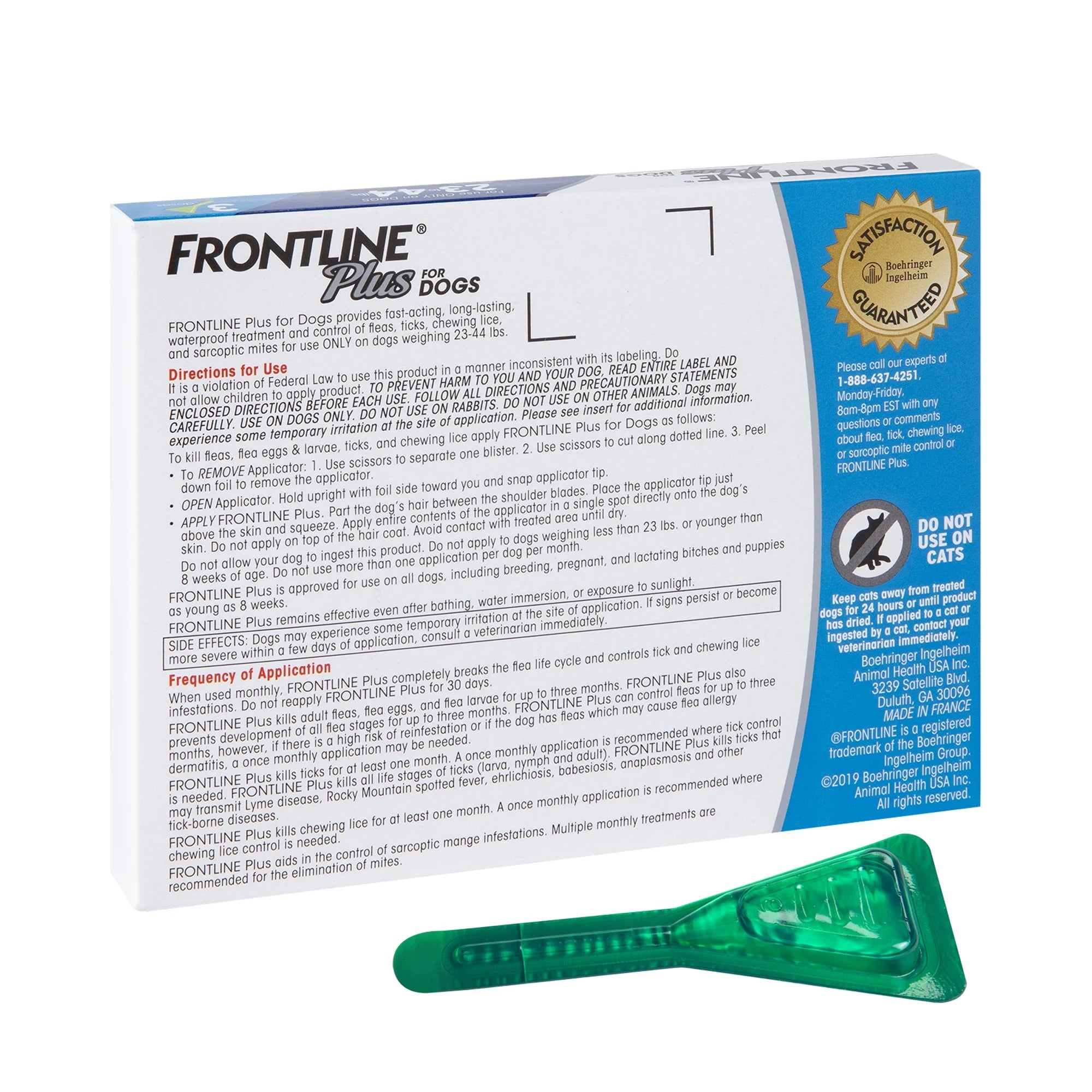 23-44 磅 3PK Frontline Plus 狗用跳蚤和蜱虫治疗剂，适用于中型犬