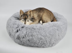 Mr. Peanut's 28" OrthoPlush® Pet Bed - Snowflake White Two Tone