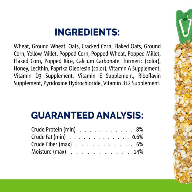 2.5oz Vitakraft Crunch Sticks Popped Grains & Honey Flavor Guinea Pig Treat