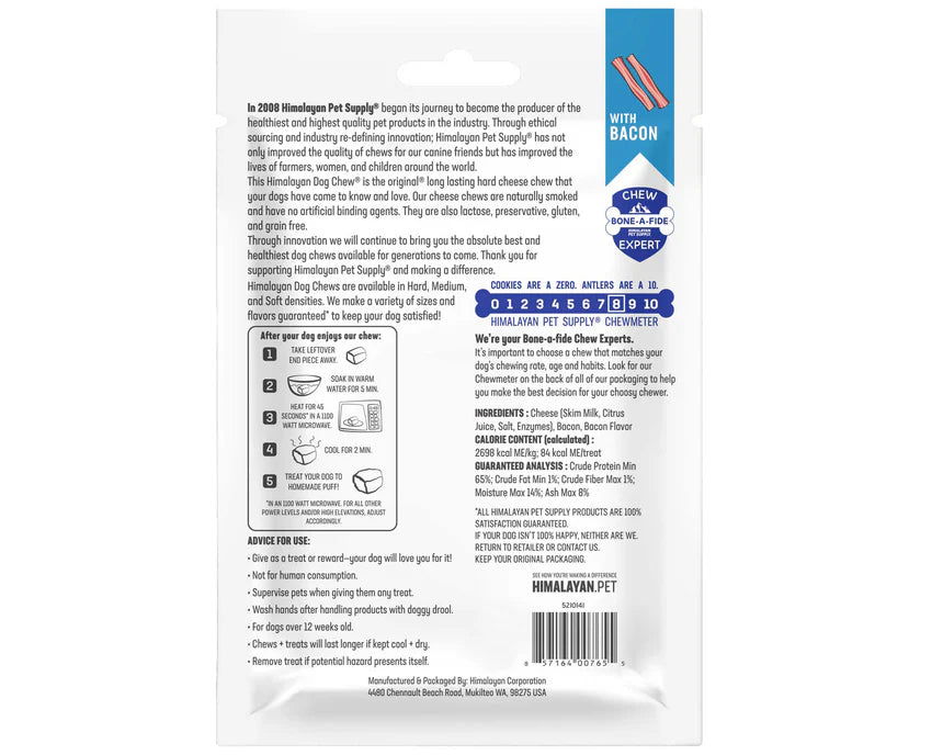 2.3oz Himalayan Dog Chew Bacon Medium