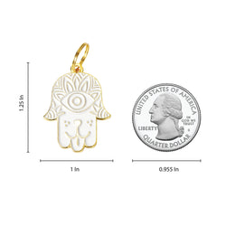 Hamsa - Gold & White - Pet ID Tag