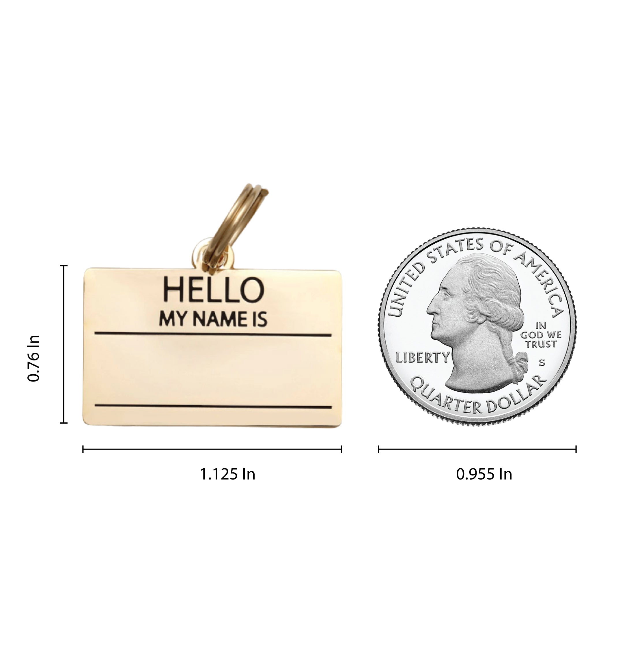 Hello My Name is Blank - Gold - Pet ID Tag