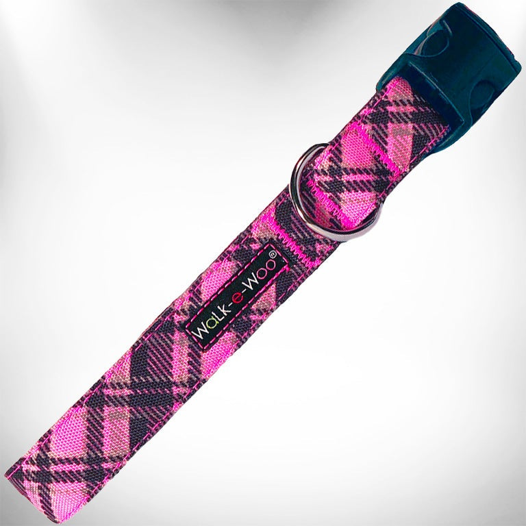 Walk-e-Woo Plaid Dog Collars, Leads, and Bows - 4 Styles